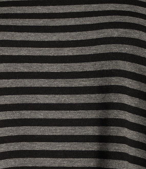 Eileen Fisher Striped Cozy Brushed Terry Round Neck Long Sleeve Long Boxy Top Product Image