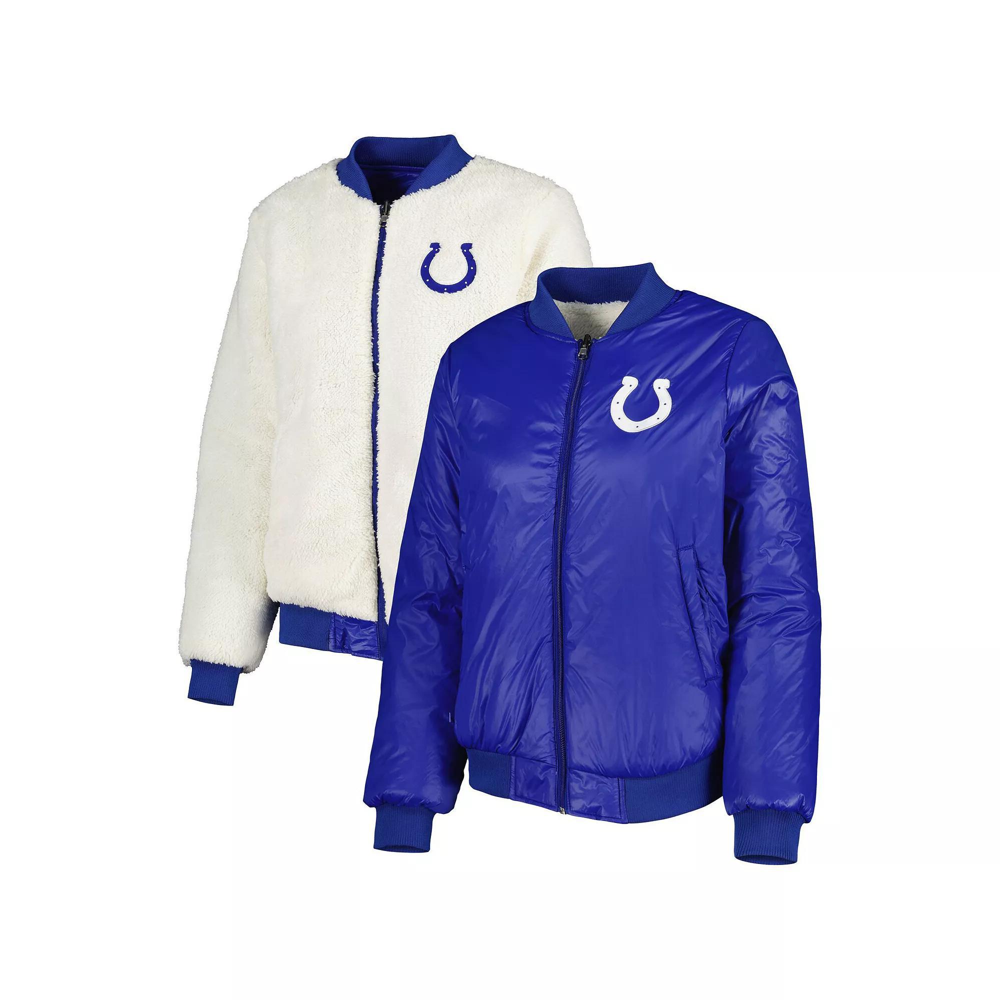 Women's G-III 4Her by Carl Banks Oatmeal/Royal Indianapolis Colts Switchback Reversible Full-Zip Jacket, Size: Small, Team Product Image