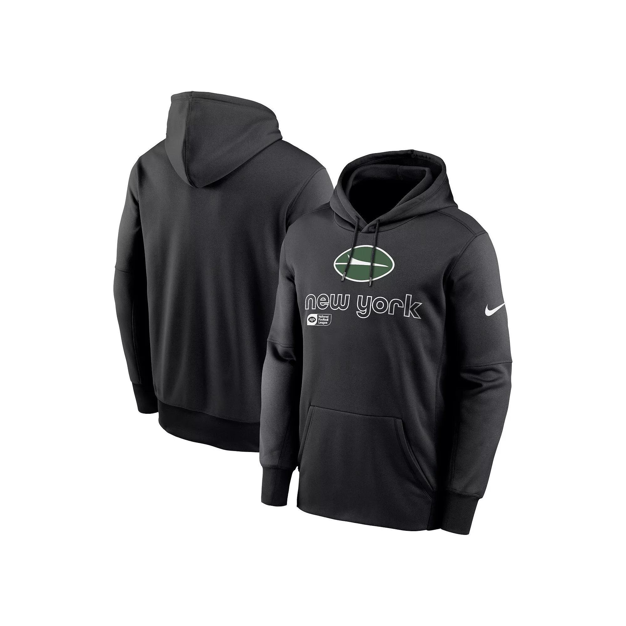 Men's Nike Black New York Jets Performance Pullover Hoodie, Size: 2XL Product Image