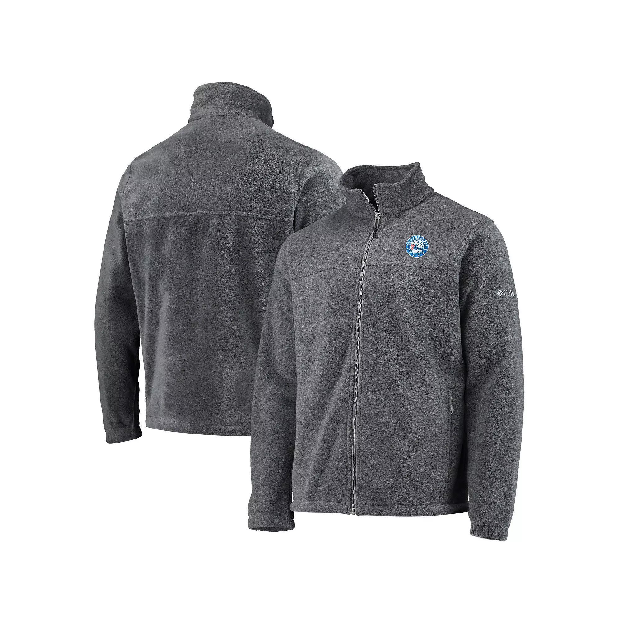 Mens Columbia Brooklyn Nets Heathered Charcoal Flanker Full-Zip Jacket Product Image