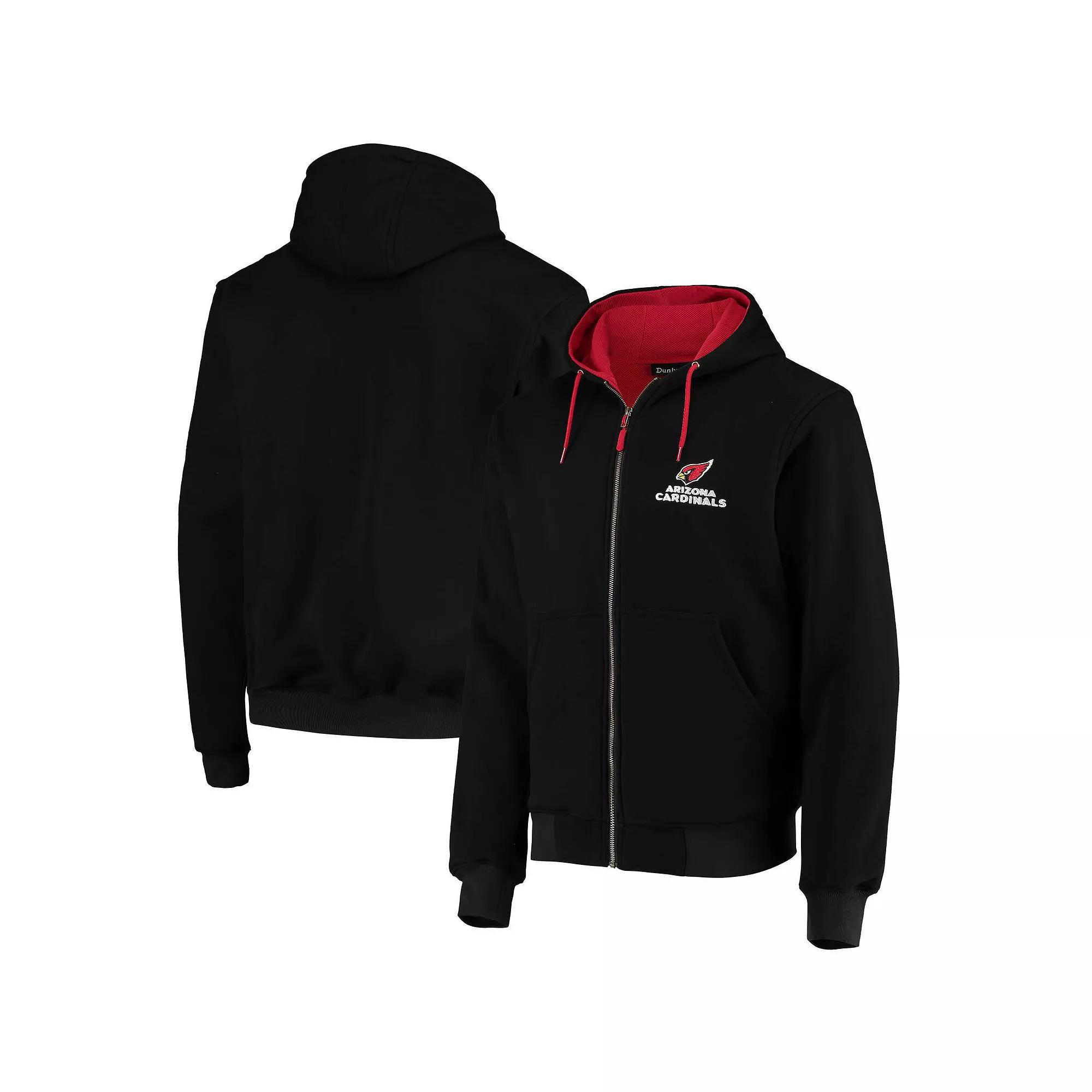Men's Dunbrooke Black Arizona Cardinals Craftsman Thermal-Lined Full-Zip Hoodie, Size: Small Product Image