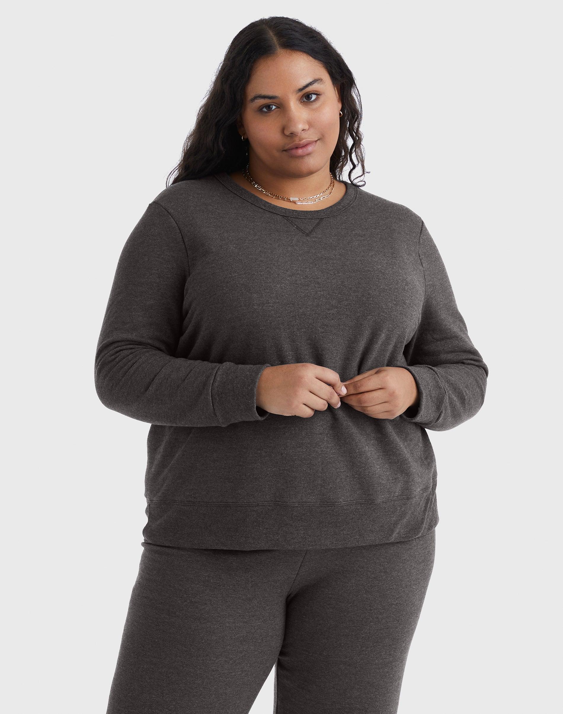 Plus Size Just My Size  Fleece Crew Sweatshirt, Women's, Size: 5XL, Pale Pink Product Image