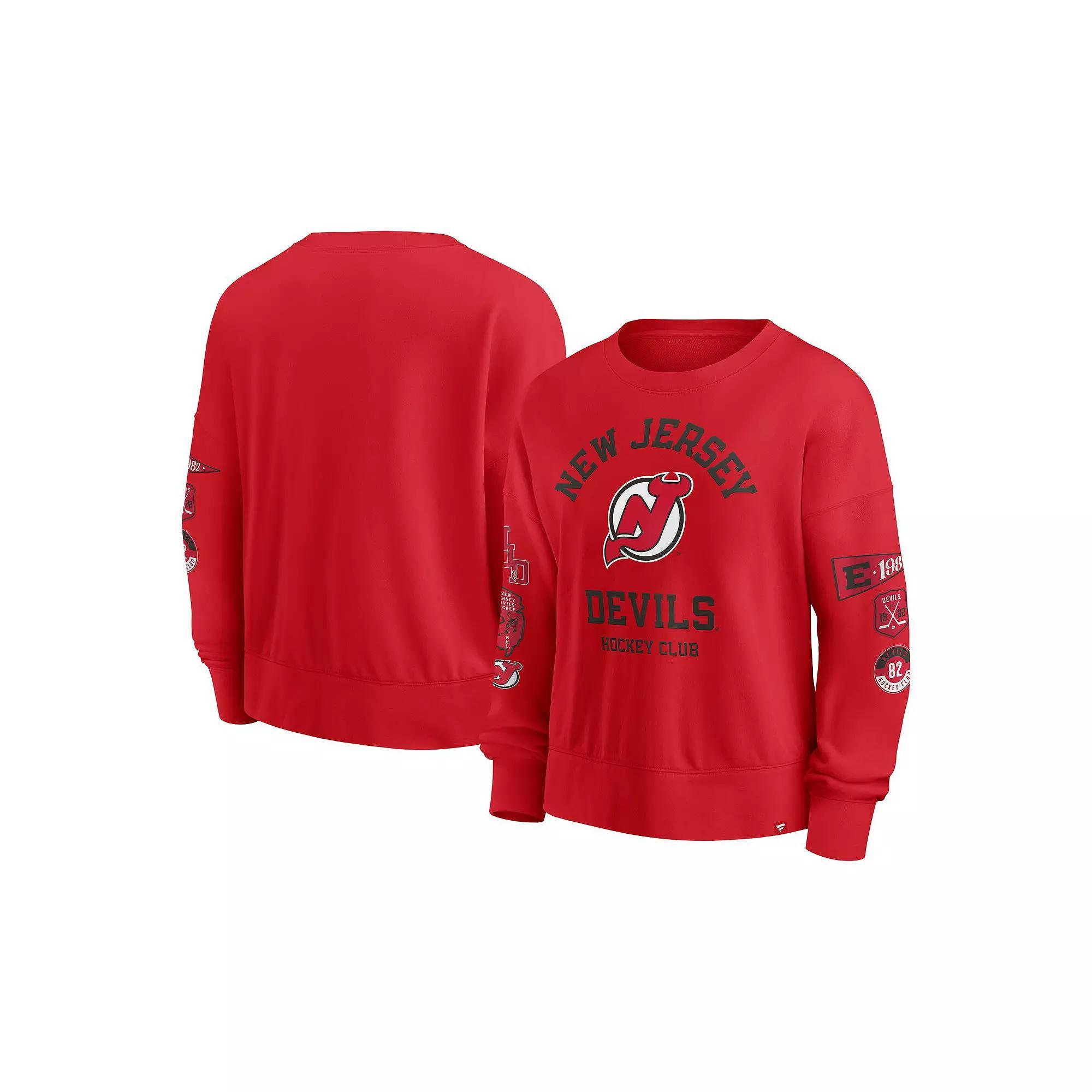 Women's Fanatics Red New Jersey Devils Go Team Pullover Sweatshirt, Size: Medium, Nhl Red Product Image
