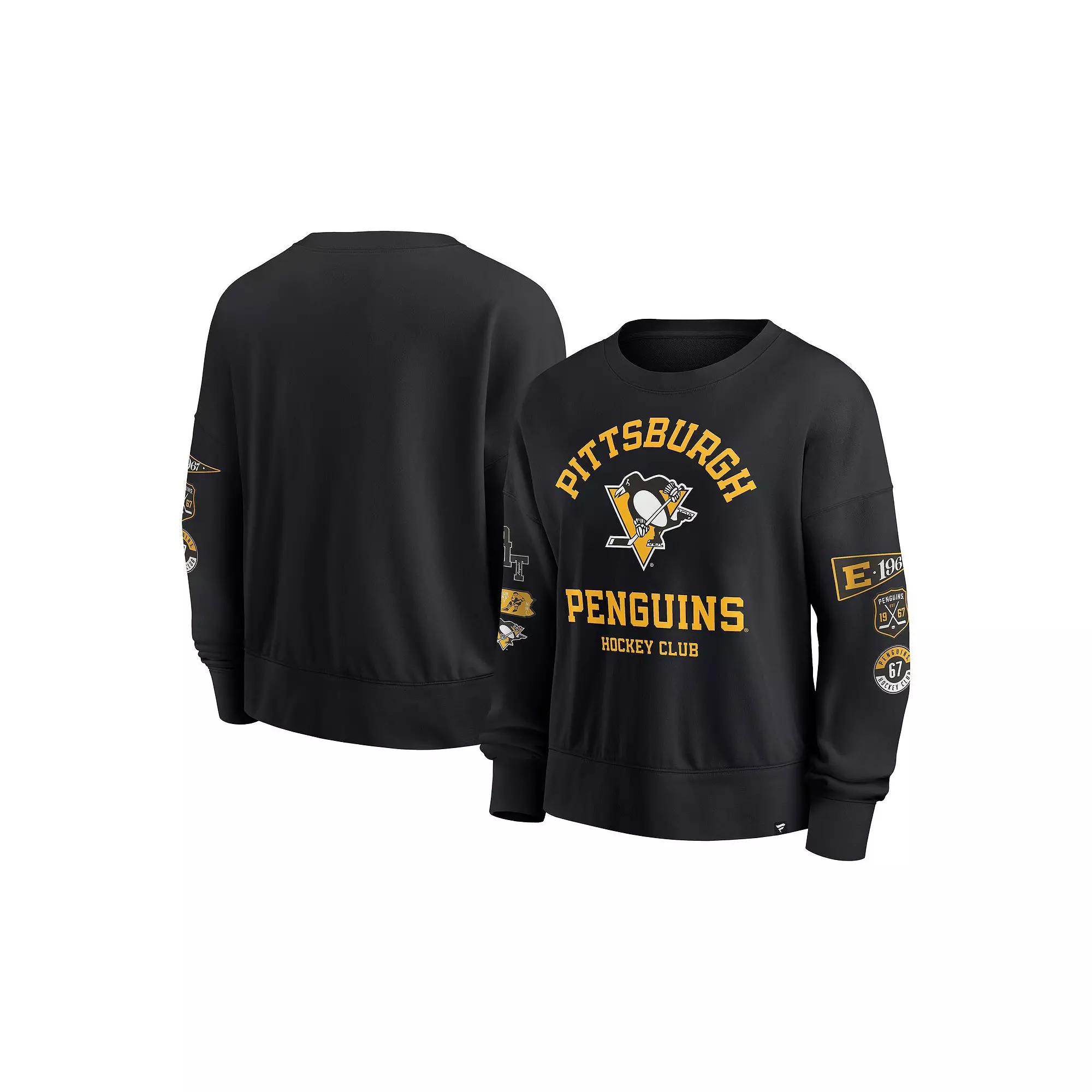 Women's Fanatics Black Pittsburgh Penguins Go Team Pullover Sweatshirt, Size: Small Product Image