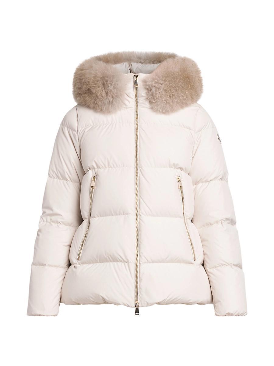 Womens Laiche Fur Short Down Jacket Product Image