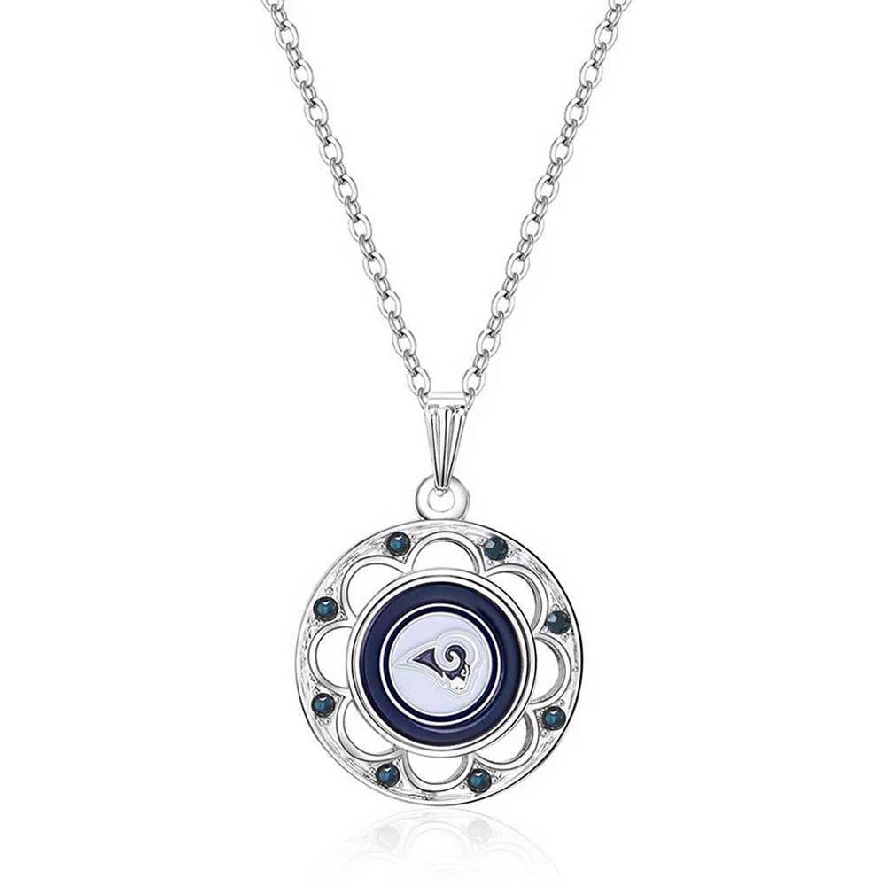 Women's Los Angeles Rams Circle Pendant Necklace, Blue Product Image