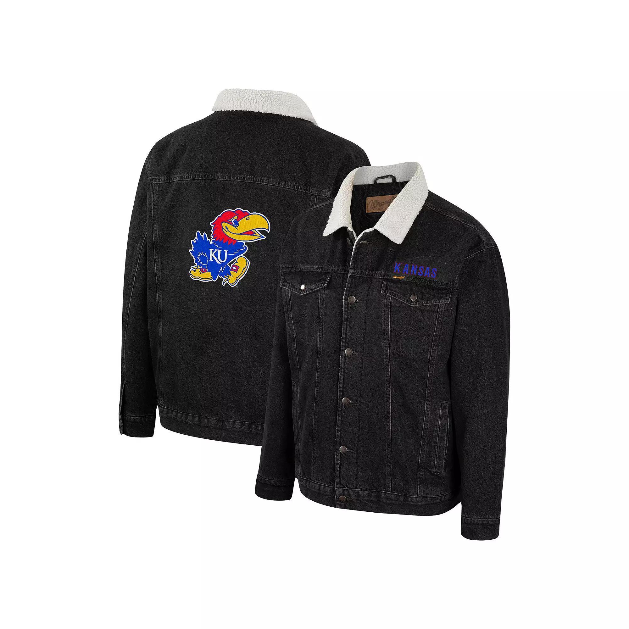Men's Colosseum x Wrangler Charcoal Ohio State Buckeyes Western Button-Up Denim Jacket, Size: Large Product Image