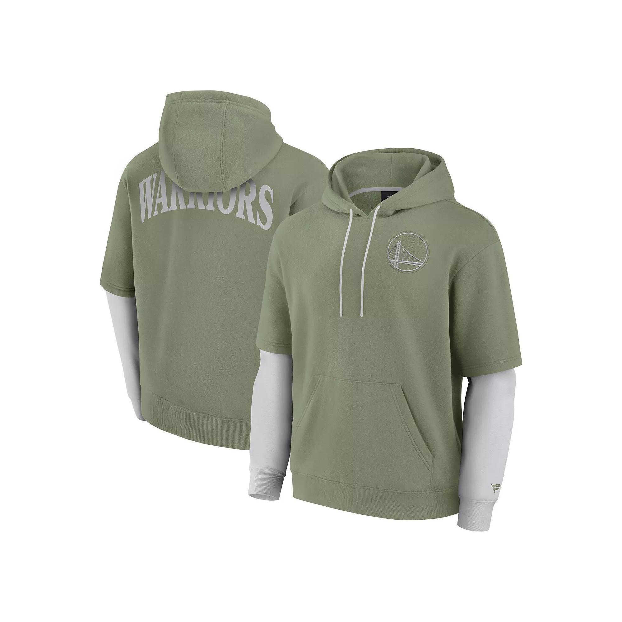 Men's Fanatics  Olive Golden State Warriors Elements Sleek Pullover Hoodie, Size: 2XL, Team Product Image