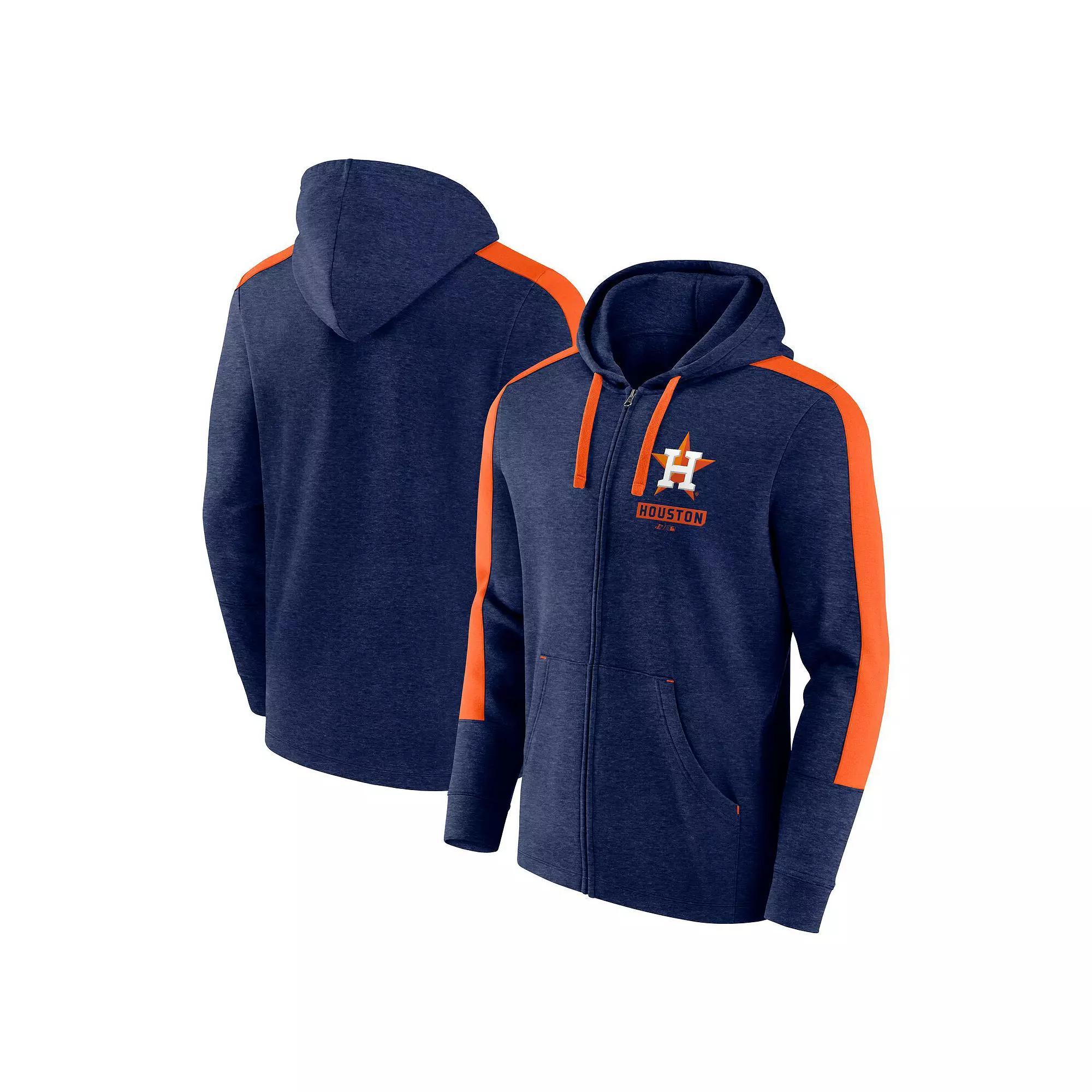 Mens Fanatics Heather New York Yankees Gains Fleece Full-Zip Hoodie Blue Product Image