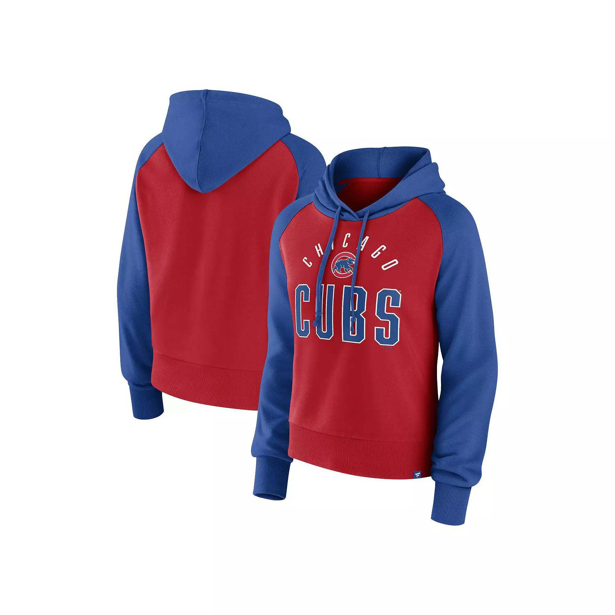 Womens Fanatics Branded Royal/Red Chicago Cubs Pop Fly Pullover Hoodie Product Image