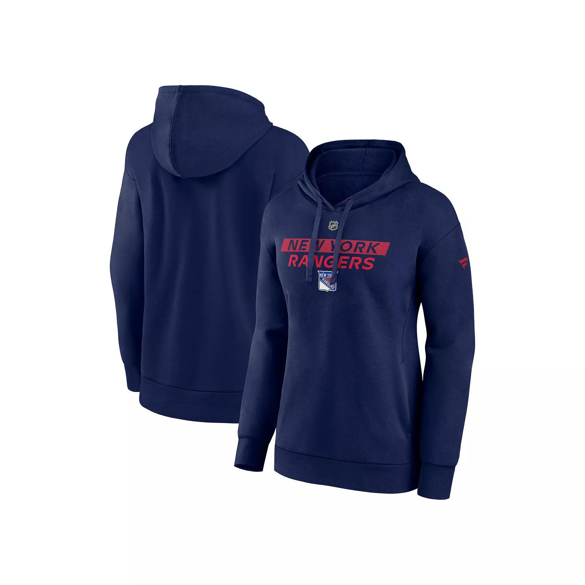 Women's Fanatics  Navy New York Rangers Authentic Pro Core Primary Fleece Pullover Hoodie, Size: 2XL, Ran Blue Product Image