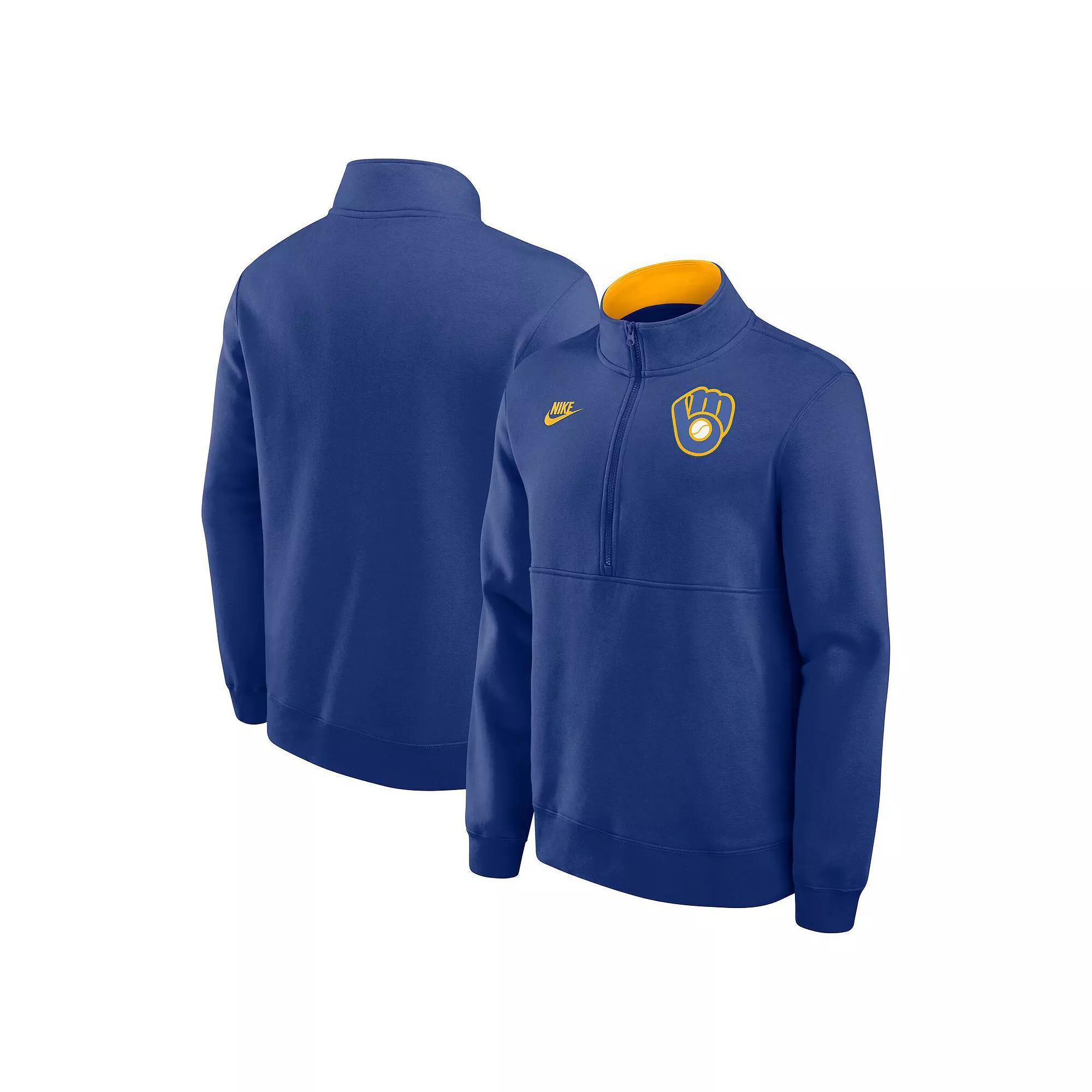 Men's Nike Navy Minnesota Twins Cooperstown Collection Fleece Half-Zip Pullover, Size: XL, Blue Product Image
