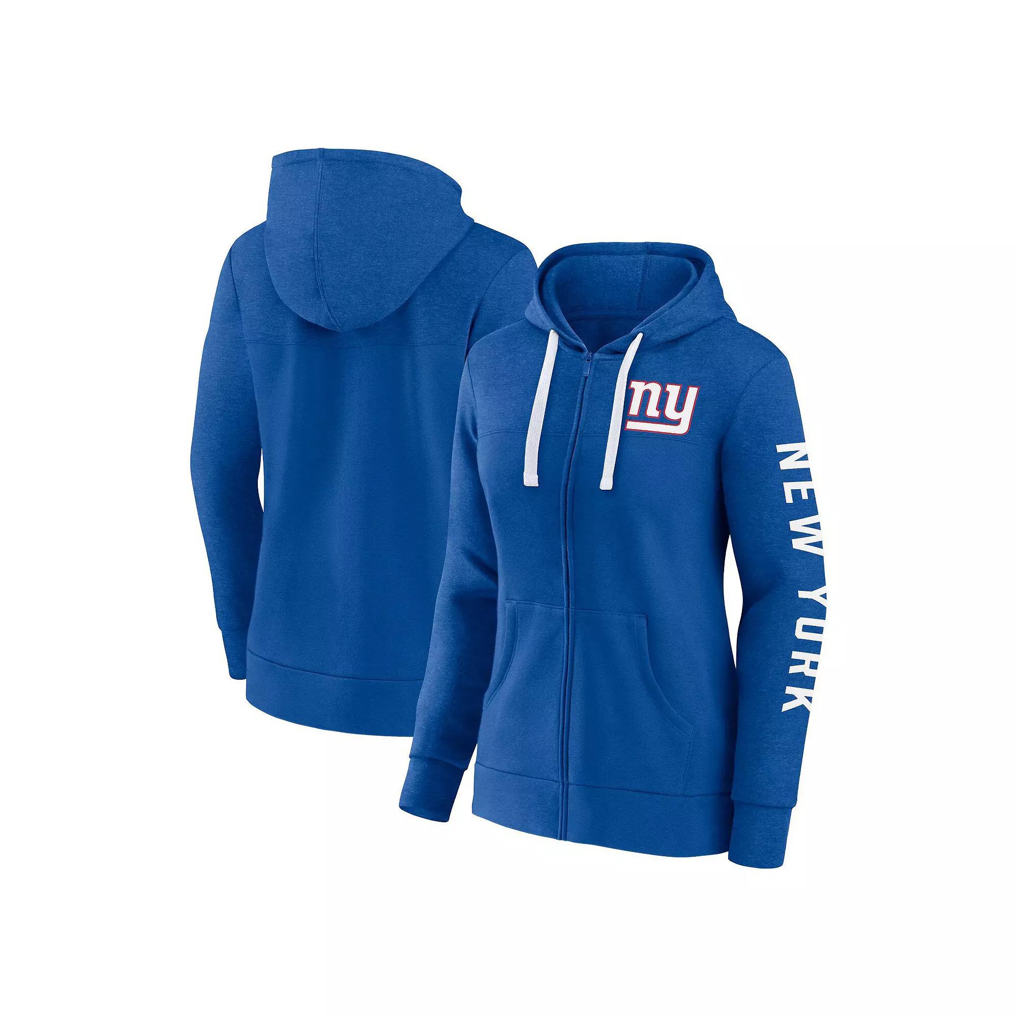 Womens Fanatics Branded Heather Royal New York Giants Plus Size City Ties Full-Zip Hoodie Product Image