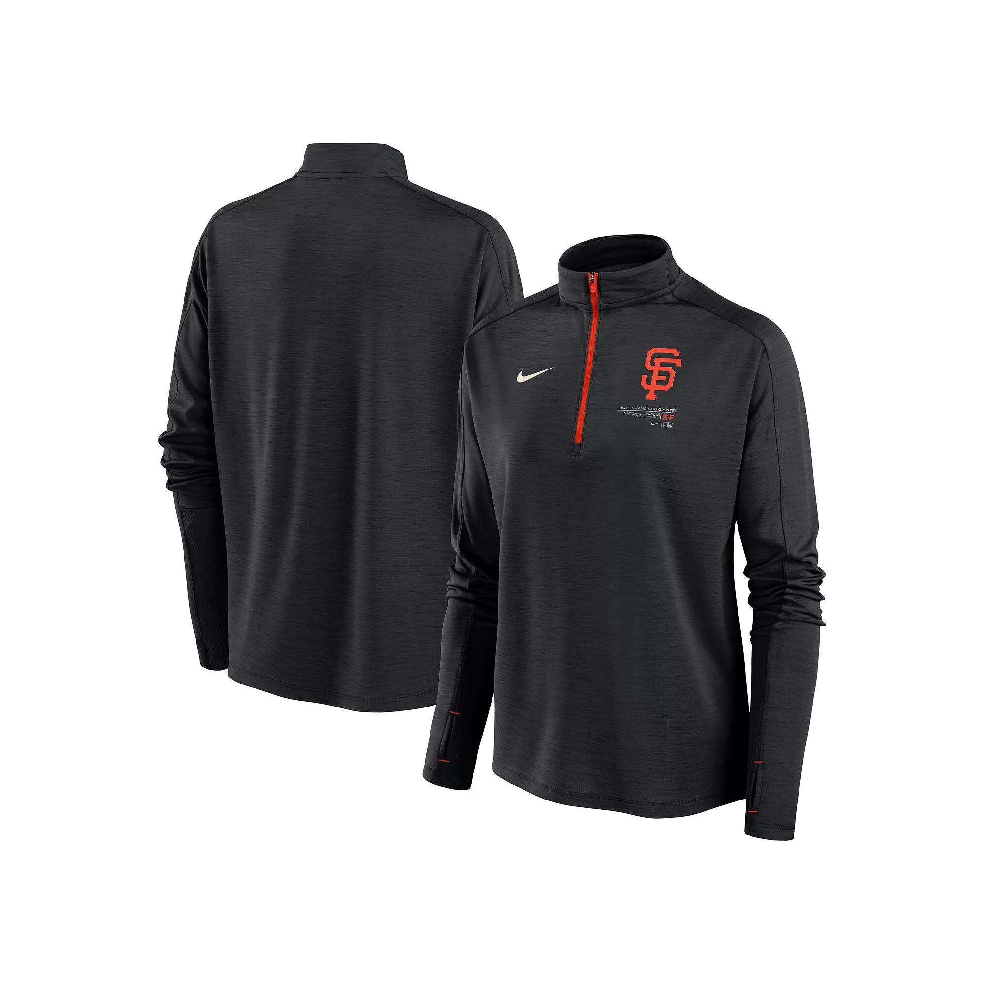 Women's Nike Black San Francisco Giants Pacer Quarter-Zip Top, Size: XL Product Image