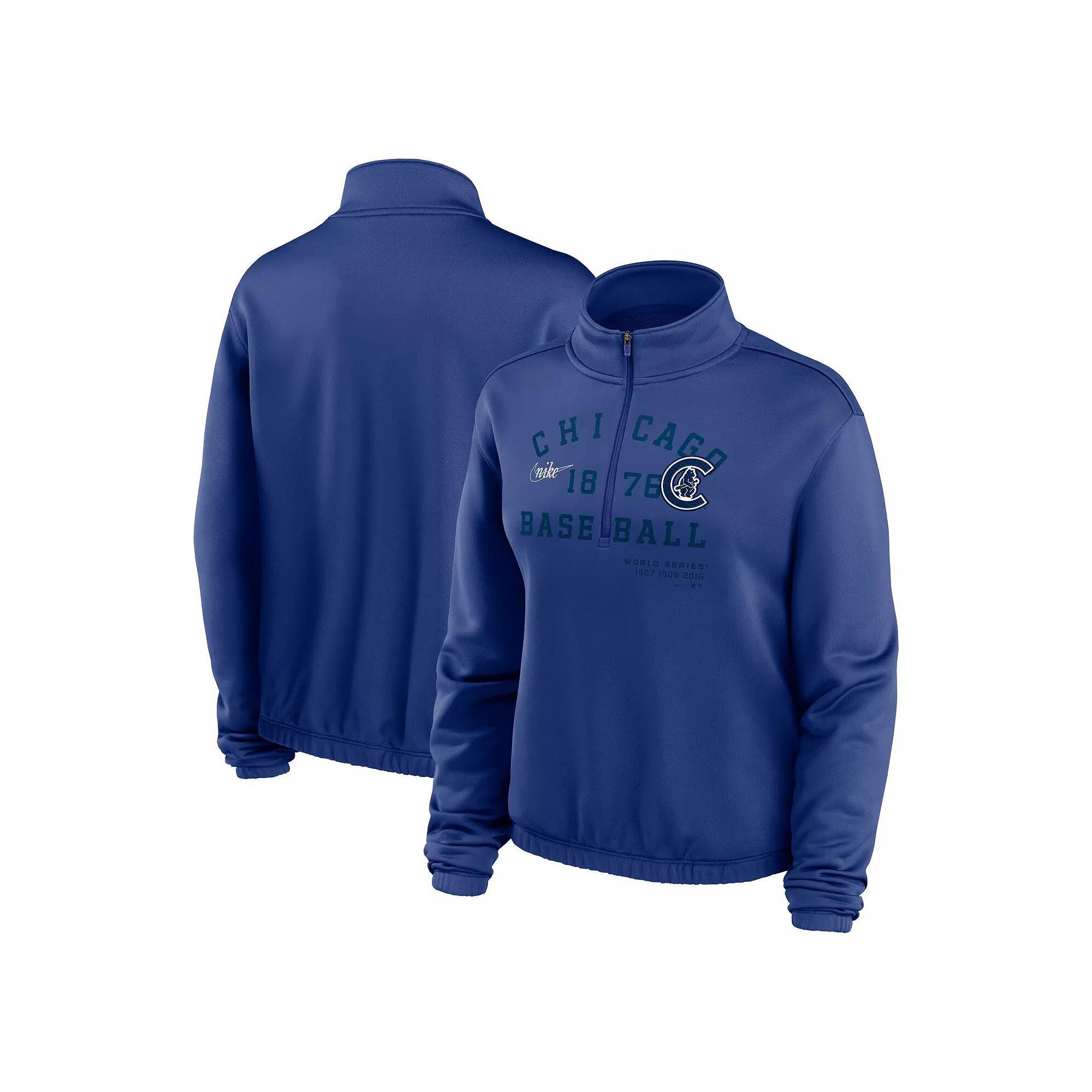 Women's Nike Navy San Diego Padres Rewind Splice Half-Zip Sweatshirt, Size: Small, Blue Product Image