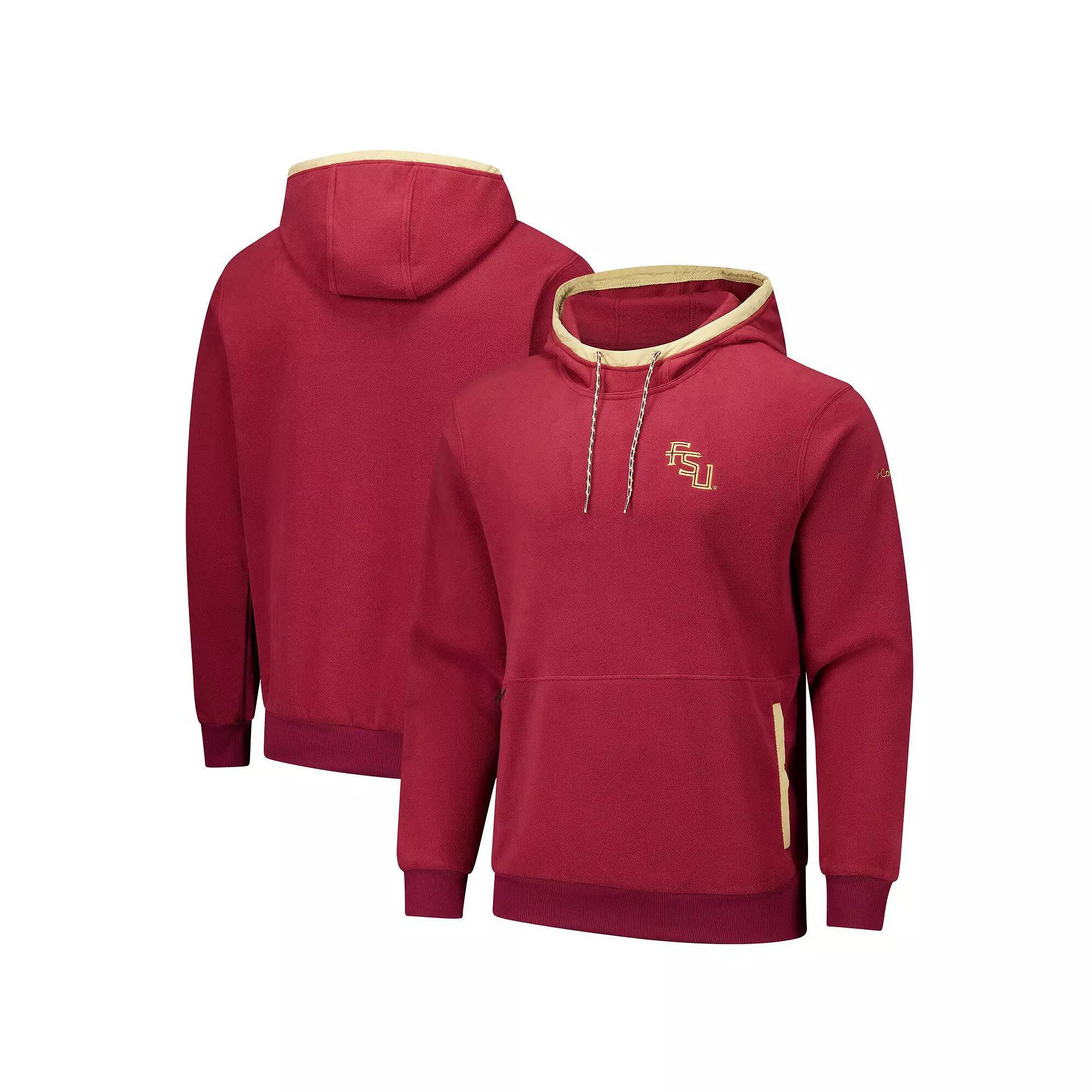 Men's  Columbia  Garnet Florida State Seminoles   Flanker Fleece Pullover Hoodie, Size: XL, Red Product Image
