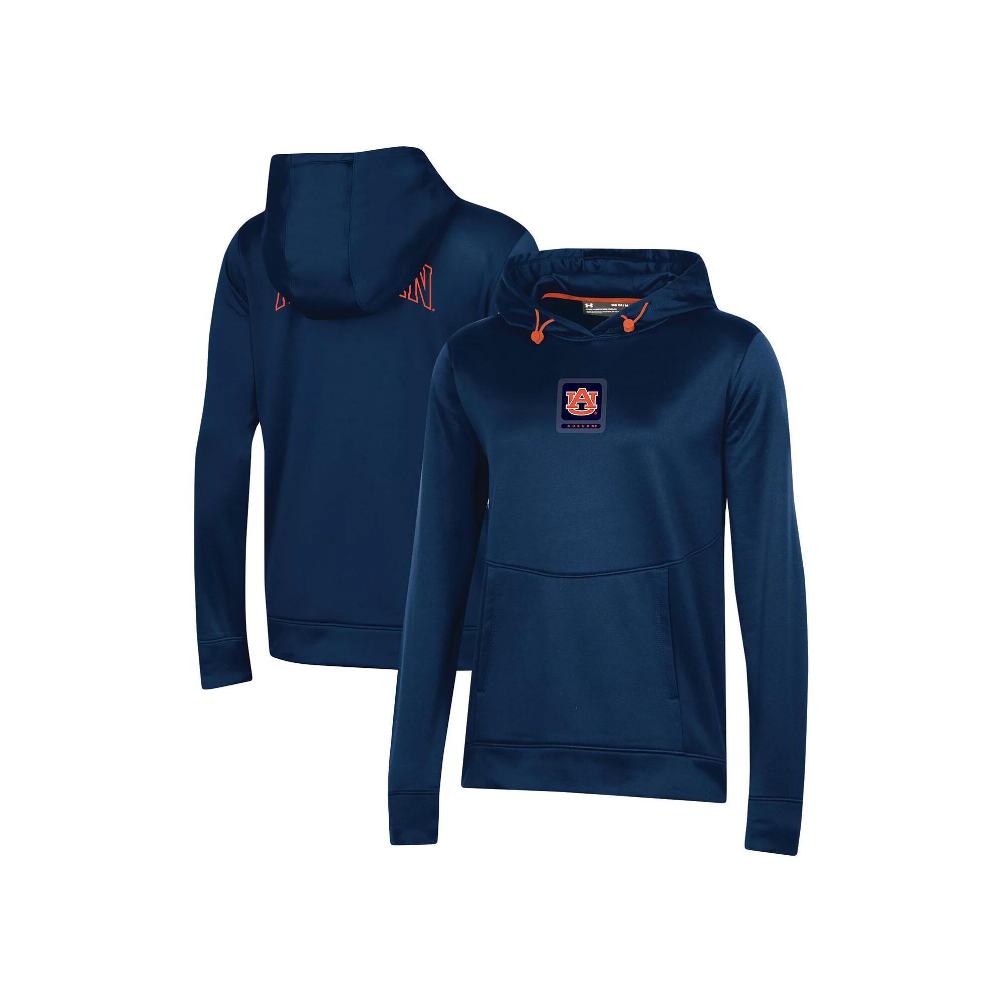 Women's Under Armour Navy Auburn Tigers 2023 Sideline Performance Pullover Hoodie, Size: XL, Blue Product Image