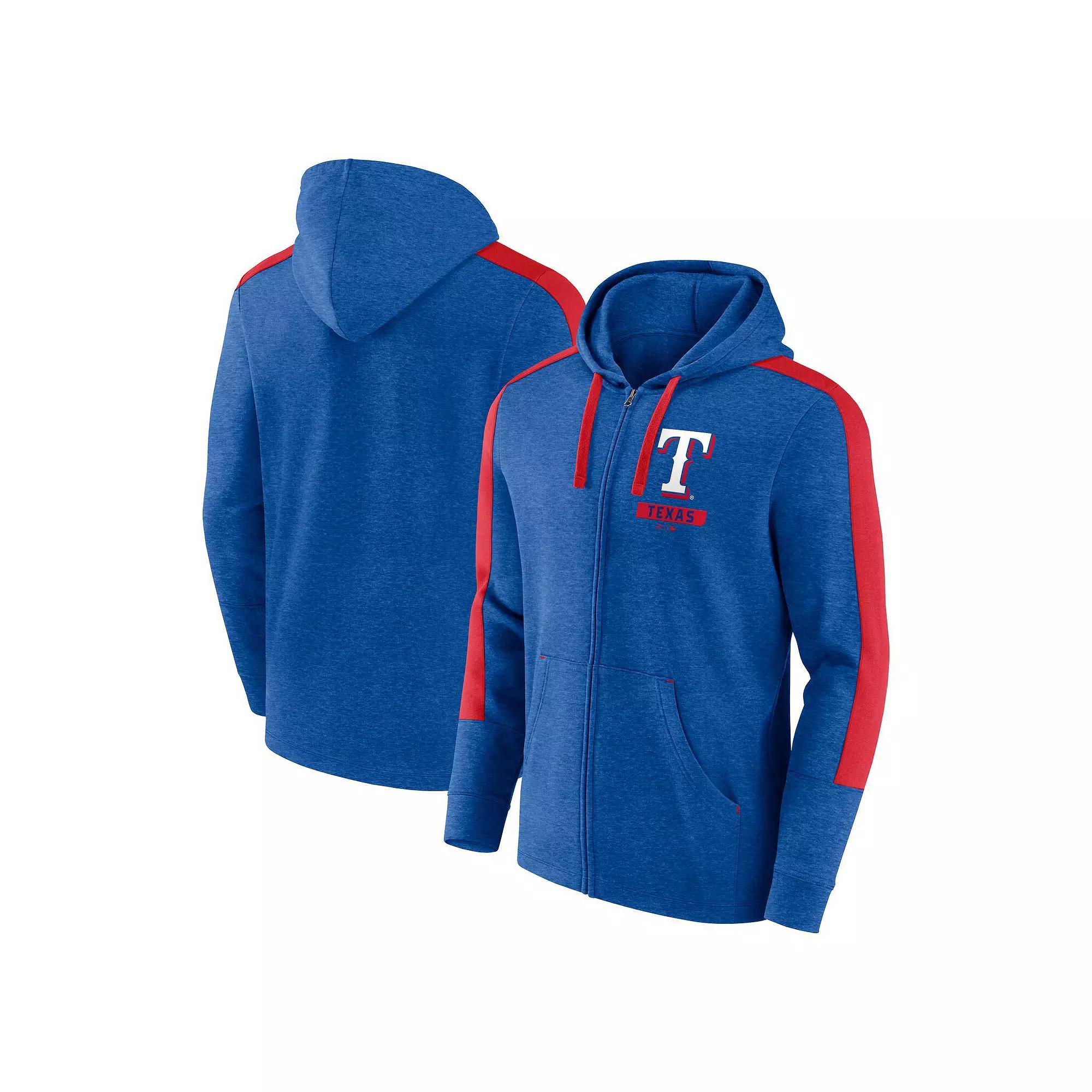 Men's Fanatics Heather Royal Chicago Cubs Gains Fleece Full-Zip Hoodie, Size: Small, Blue Product Image