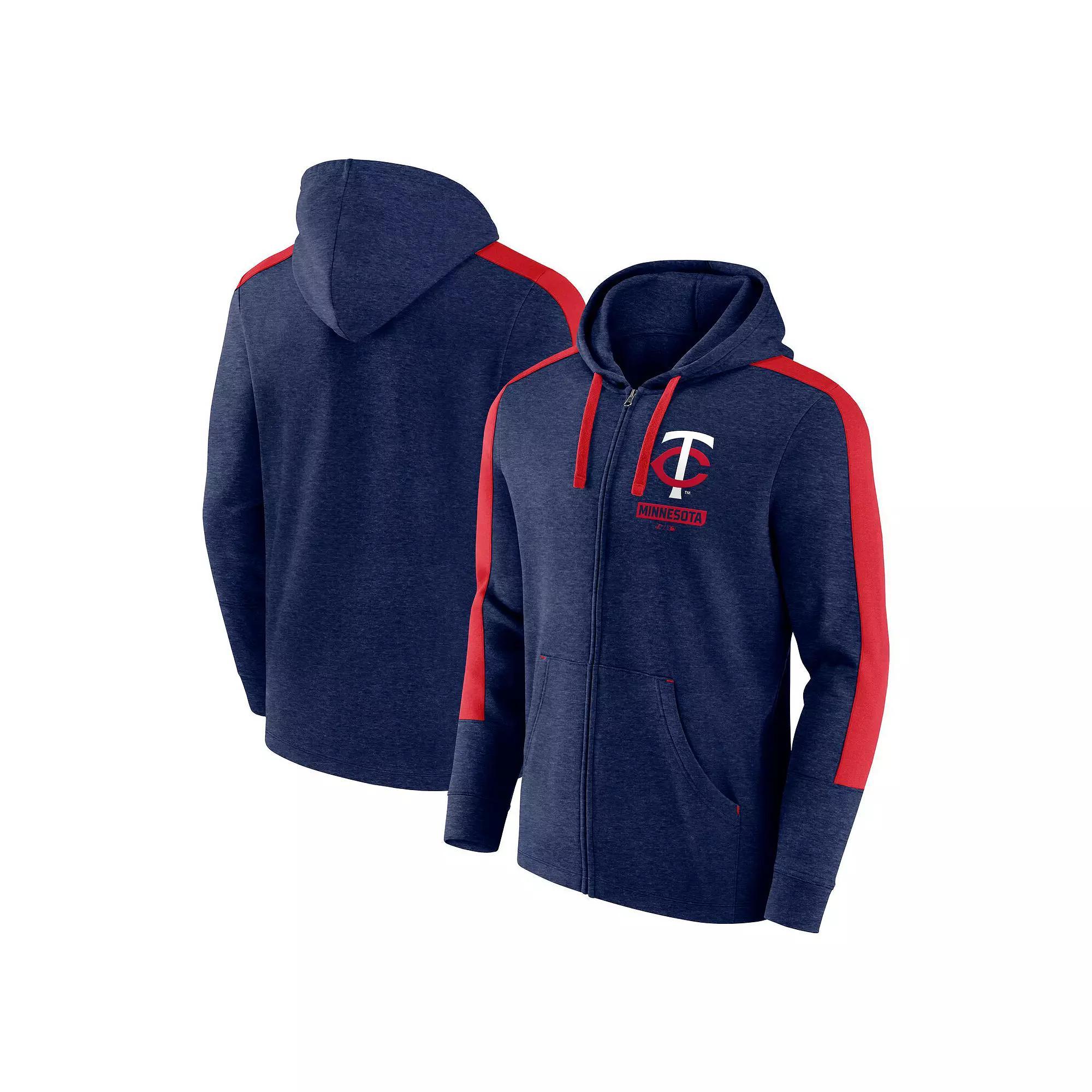 Mens Fanatics Heather Boston Red Sox Gains Fleece Full-Zip Hoodie Blue Product Image