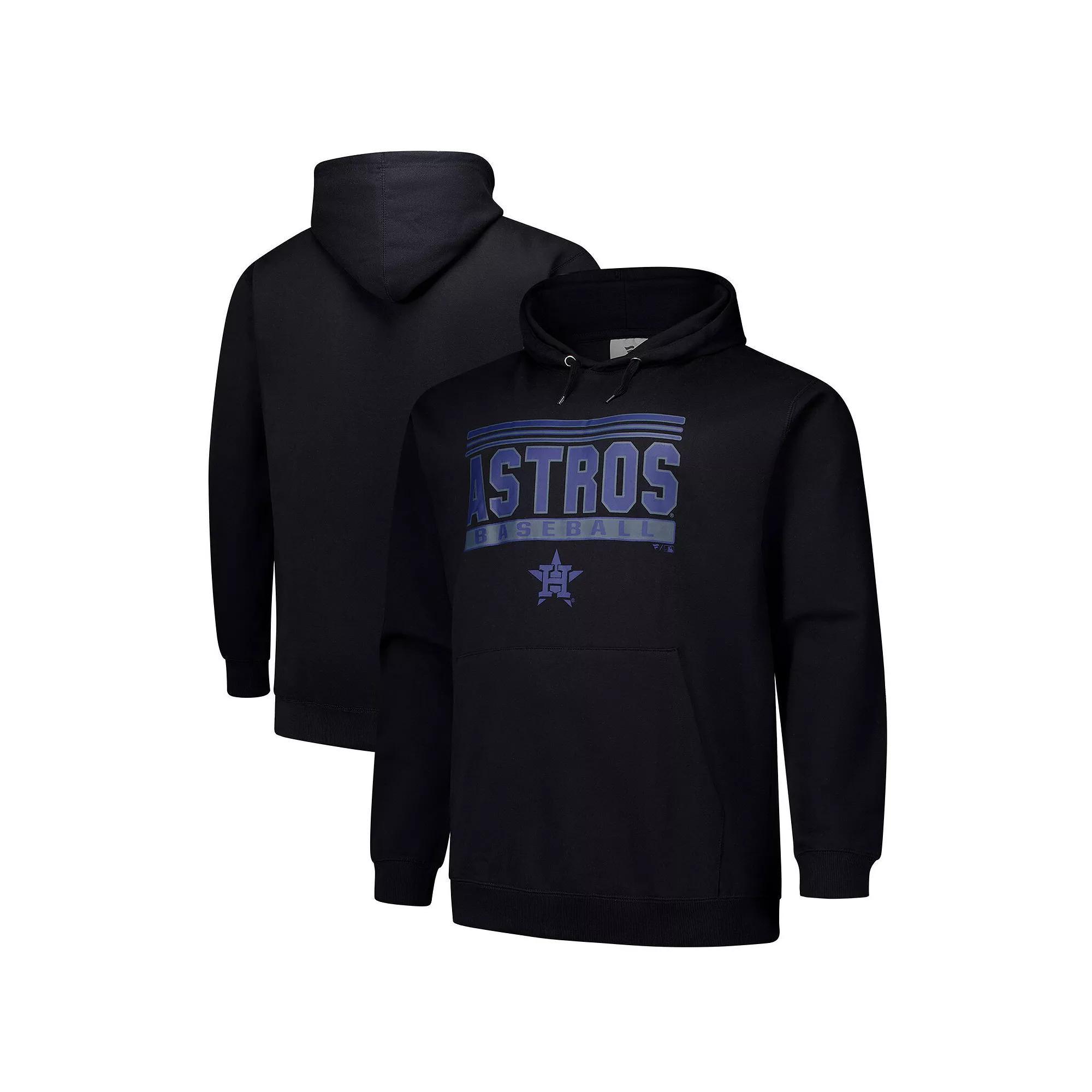 Men's  Black Houston Astros Stack Fleece Pullover Hoodie, Size: 3XB Product Image
