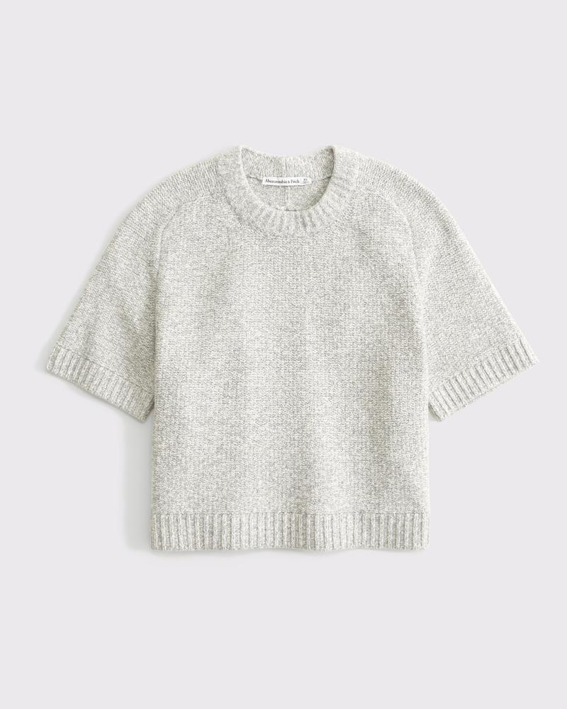 The A&F Madeline Textural Crew Sweater Tee Product Image