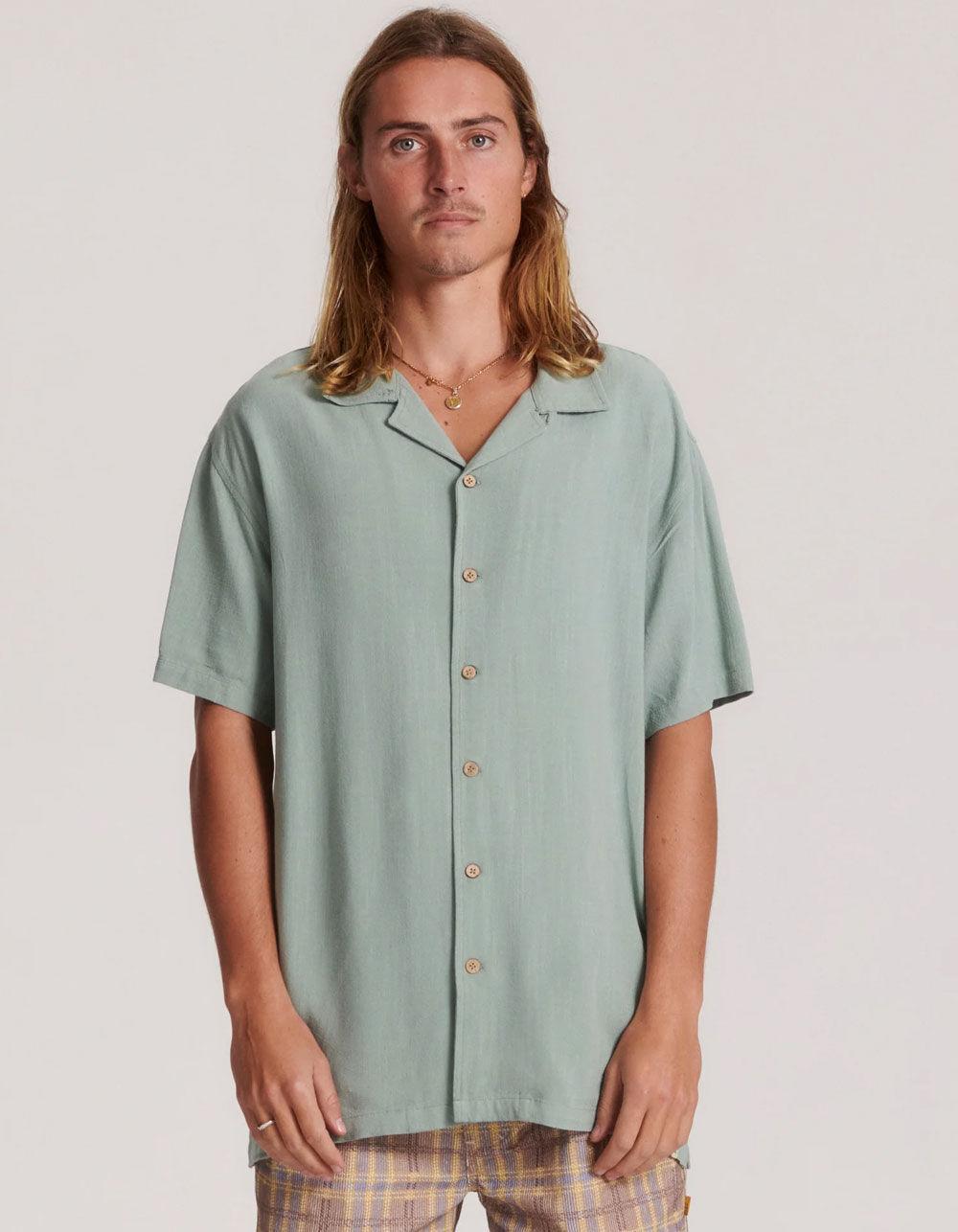 THE CRITICAL SLIDE SOCIETY Ernie Mens Resort Shirt - BURNT ORANGE Product Image
