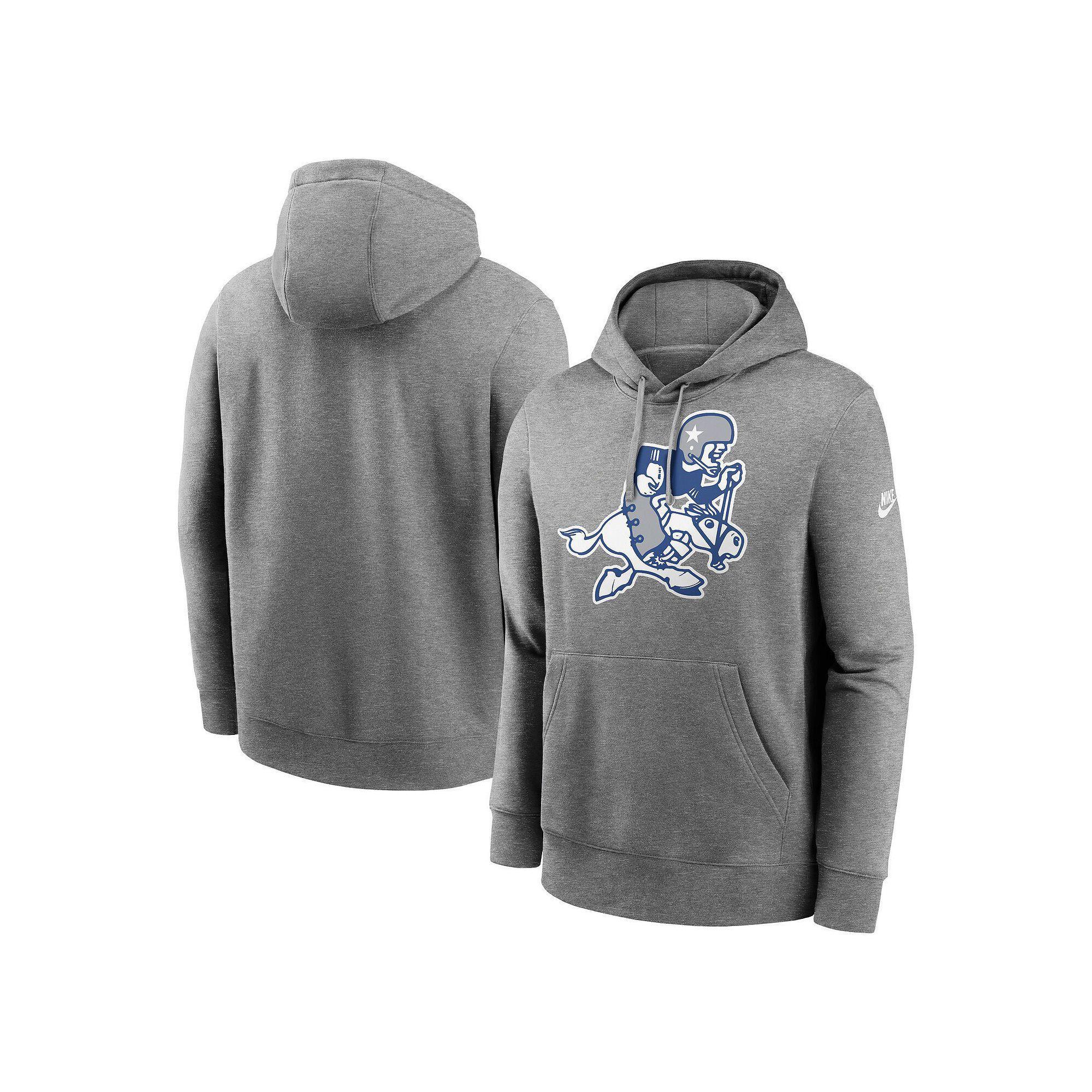 Men's Nike Heather Charcoal Dallas Cowboys Rewind Retro Joe Club Pullover Hoodie, Size: 4XL Product Image