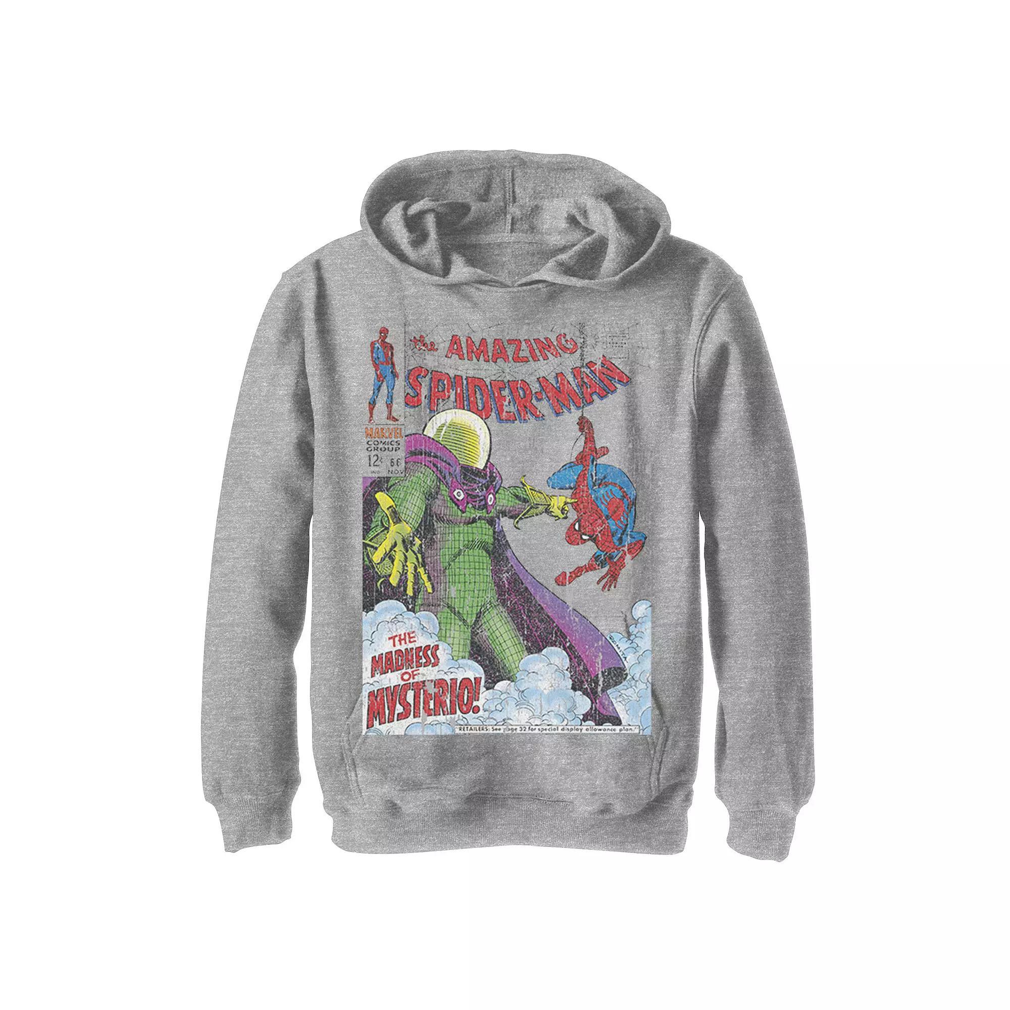 Boys 8-20 Marvel The Amzing Spider-Man Distressed Comic Graphic Hoodie, Boy's, Size: Medium, Athletic Grey Product Image