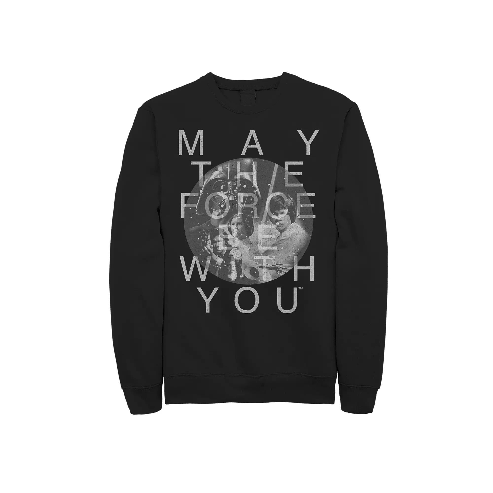 Men's Star Wars "May The Force Be With You" Sweatshirt, Size: Medium, Black Product Image