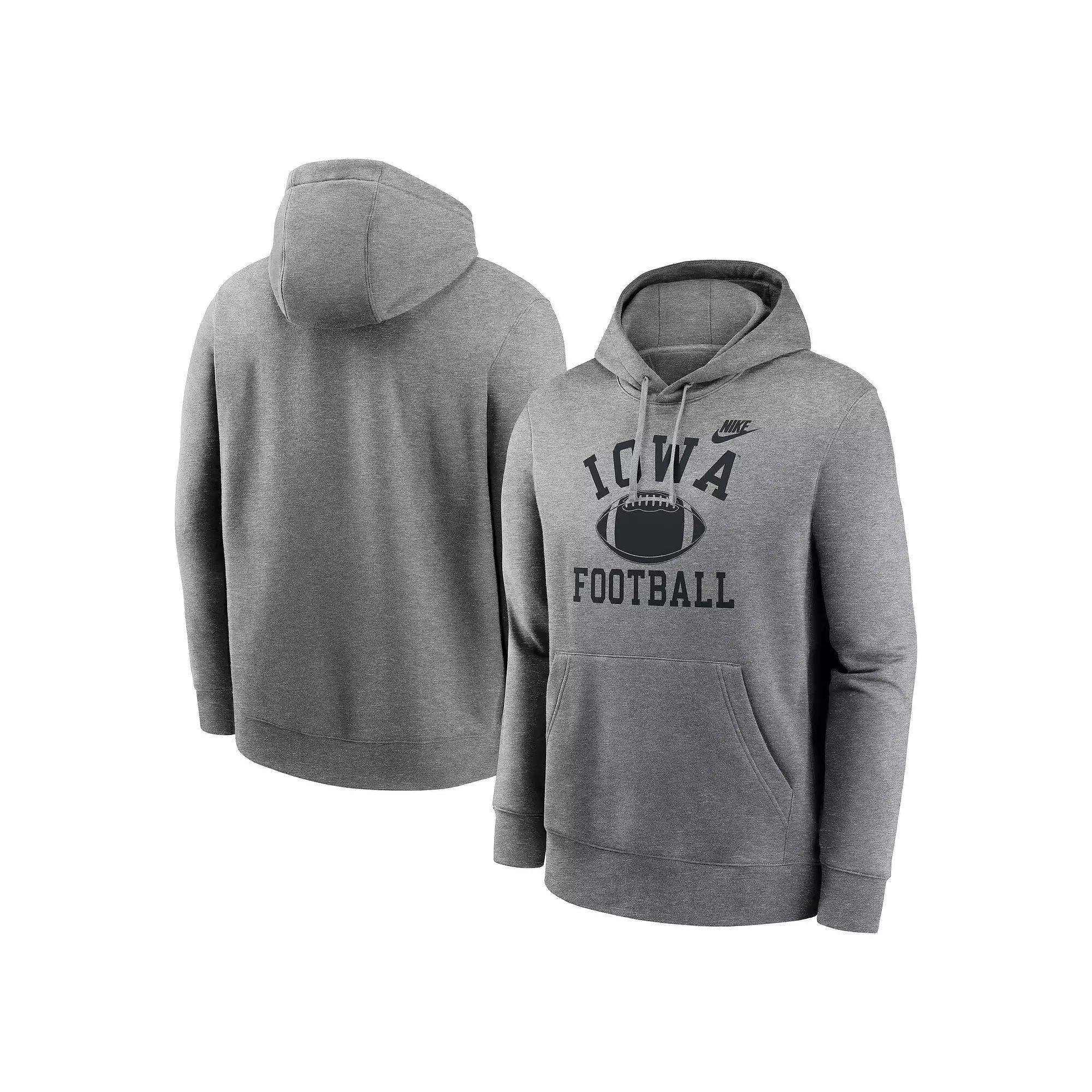 Mens Nike Heather Gray Georgia Bulldogs Legacy Football Icon Club Fleece Pullover Hoodie Product Image