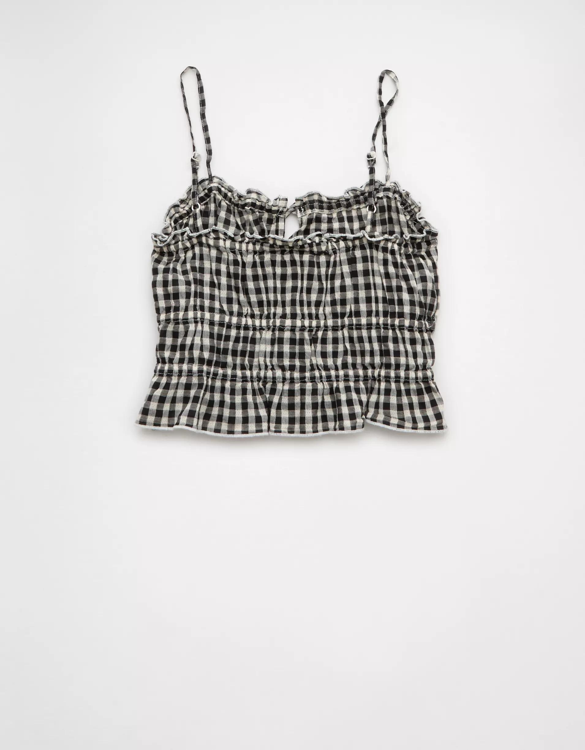 AE Tiered Ruched Tank Top Product Image