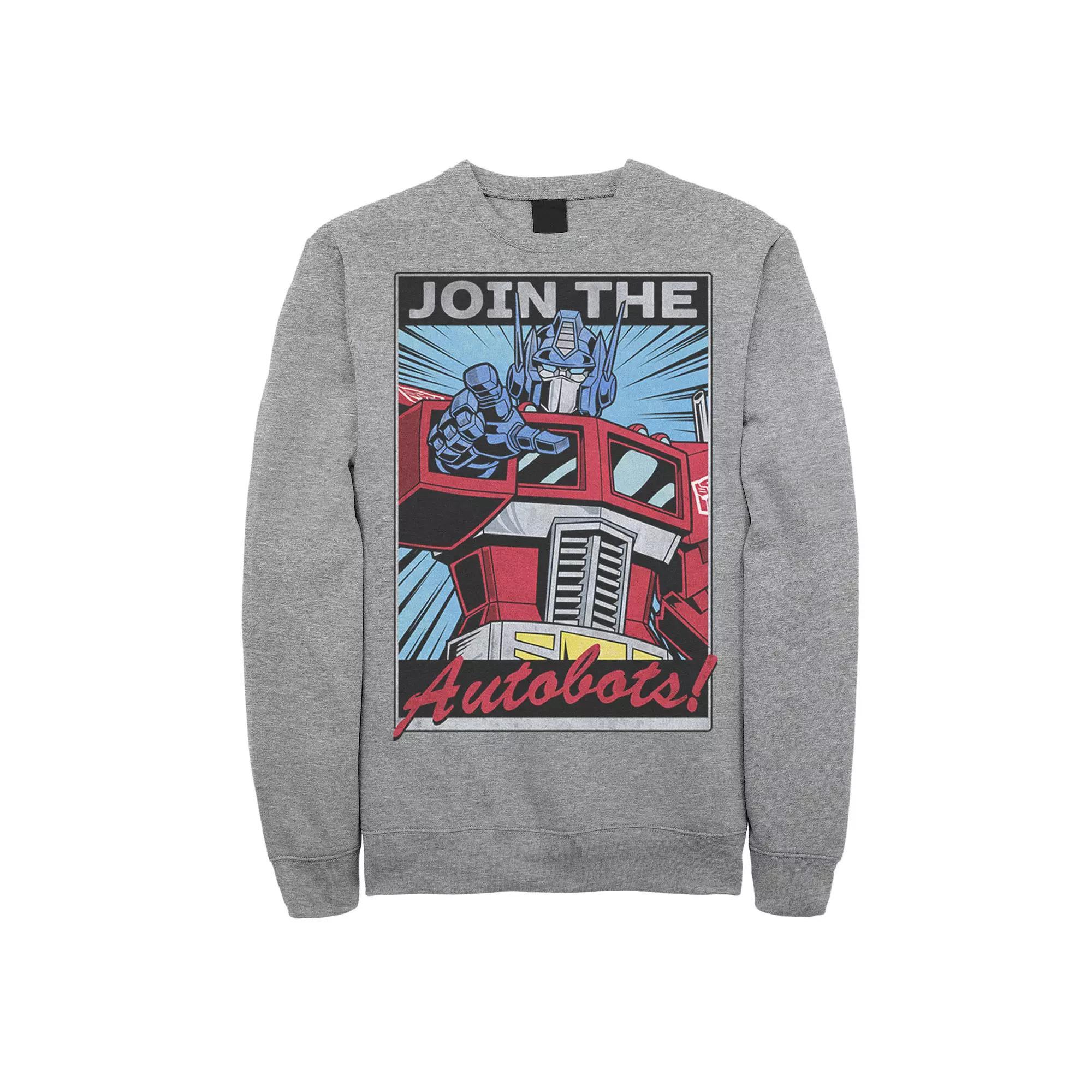 Men's Transformers Join The Autobots Poster Graphic Fleece, Size: 3XL Tall, Athletic Grey Product Image