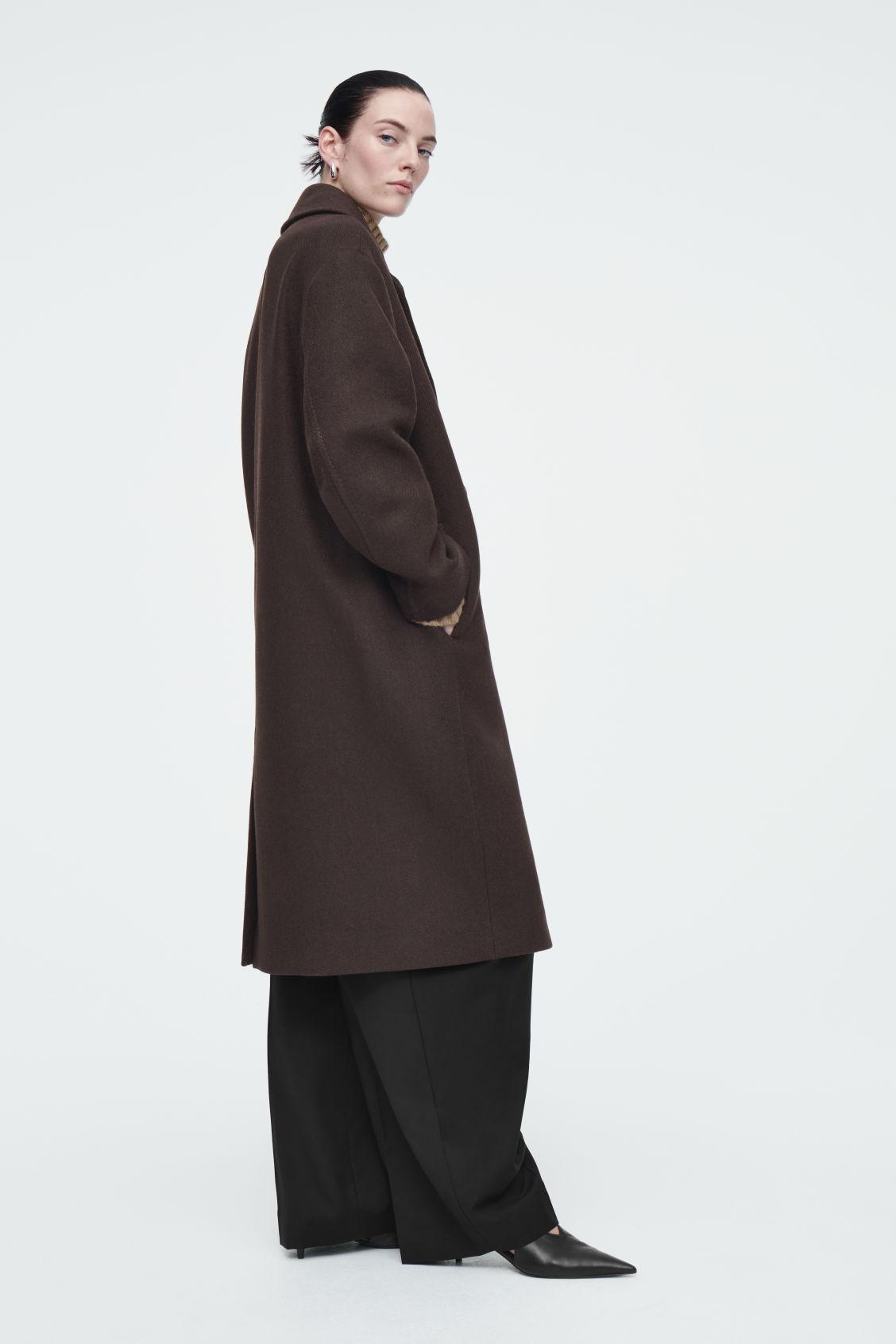 DOUBLE-BREASTED WOOL-HERRINGBONE COAT Product Image