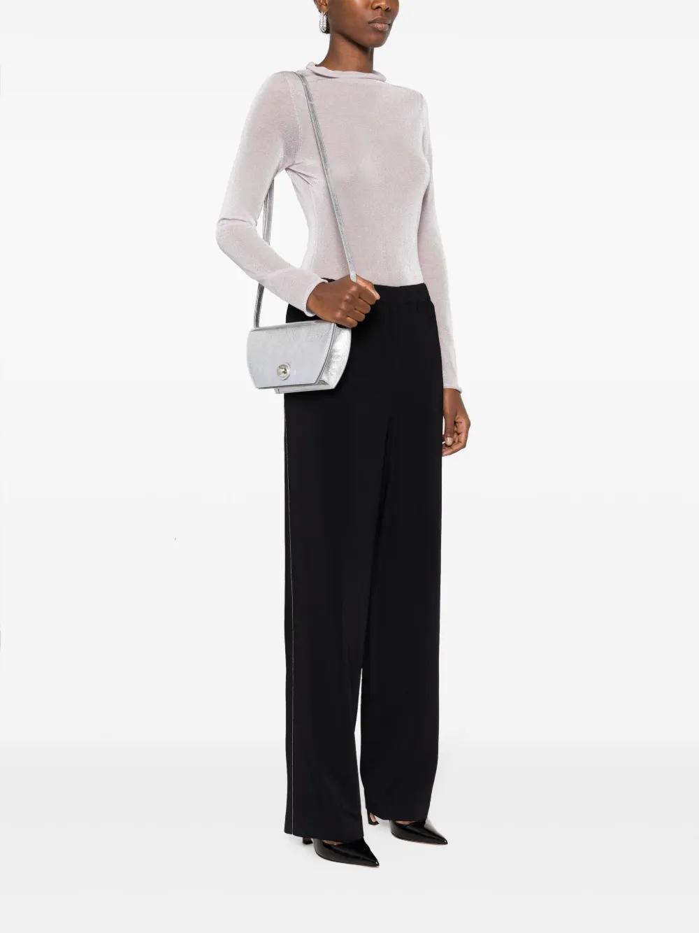 FURLA Metallic-leather Cross Body Bag In Silver Product Image