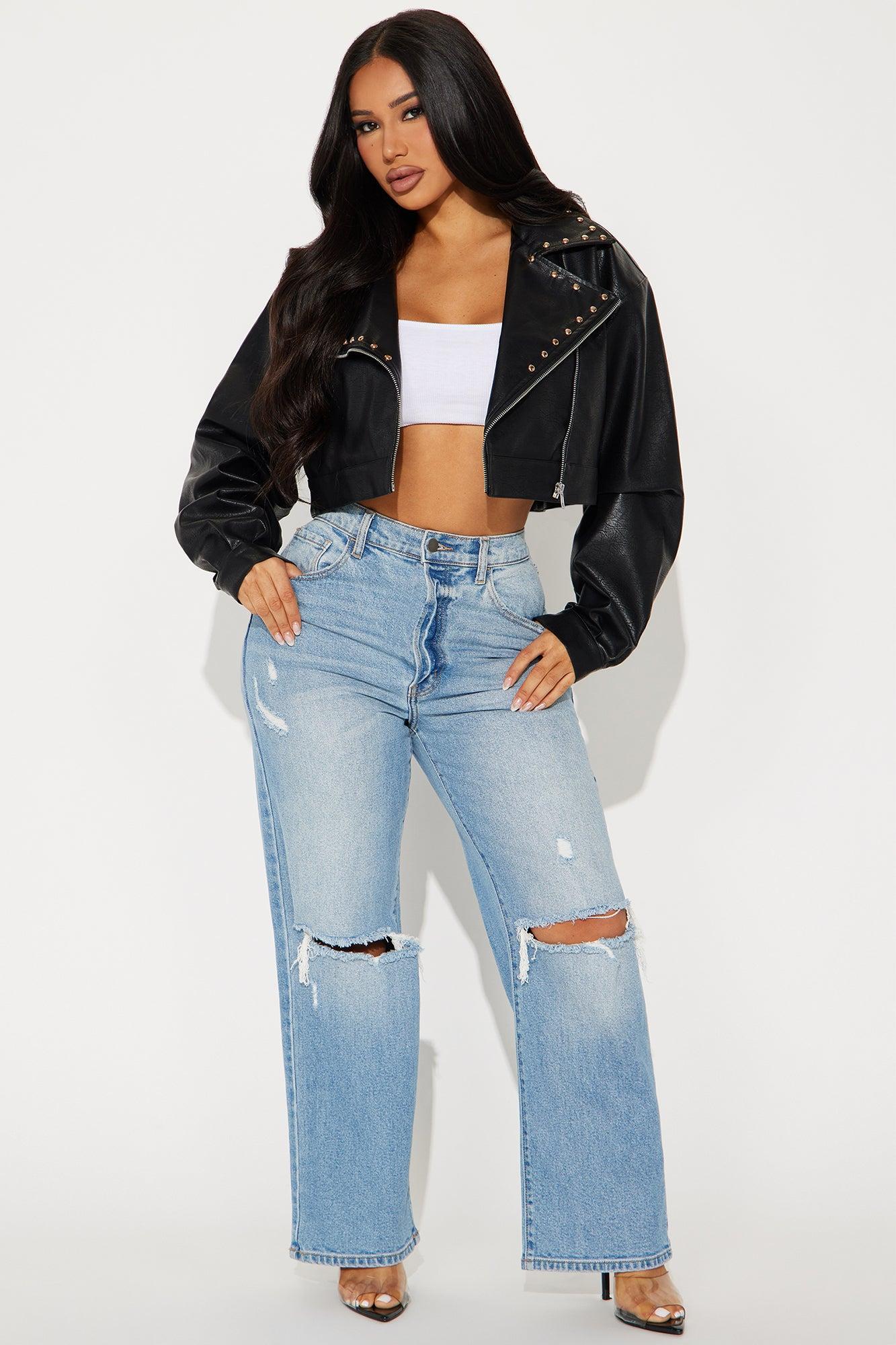 Such A Stud Faux Leather Jacket - Black Product Image