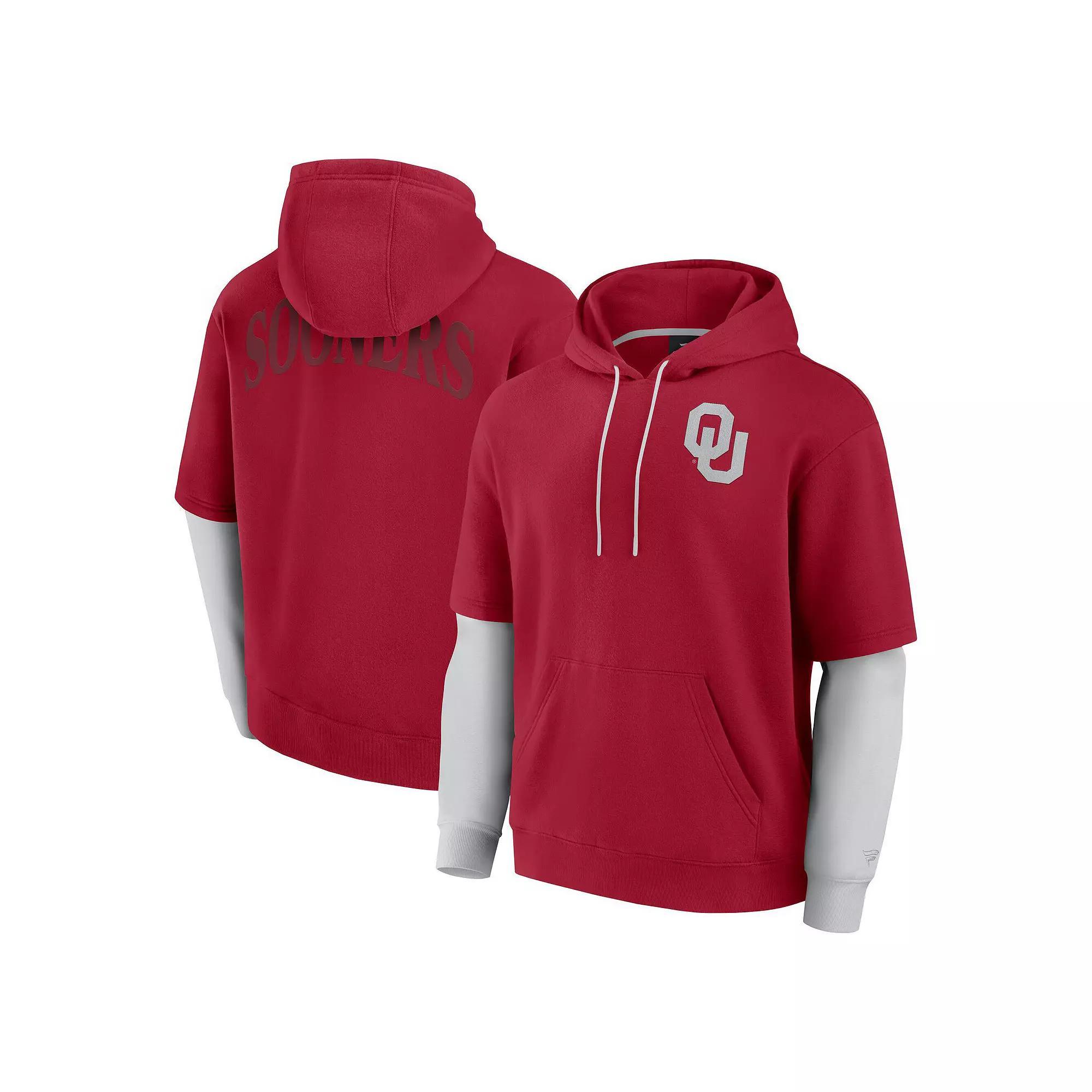 Men's Fanatics Crimson Oklahoma Sooners Sleek Pullover Hoodie, Size: Large, Red Product Image