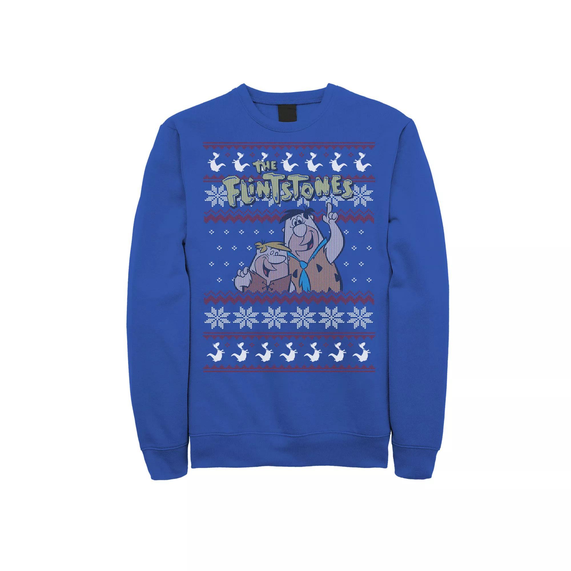 Mens The Flintstones Best Friends Holiday Party Sweatshirt Product Image