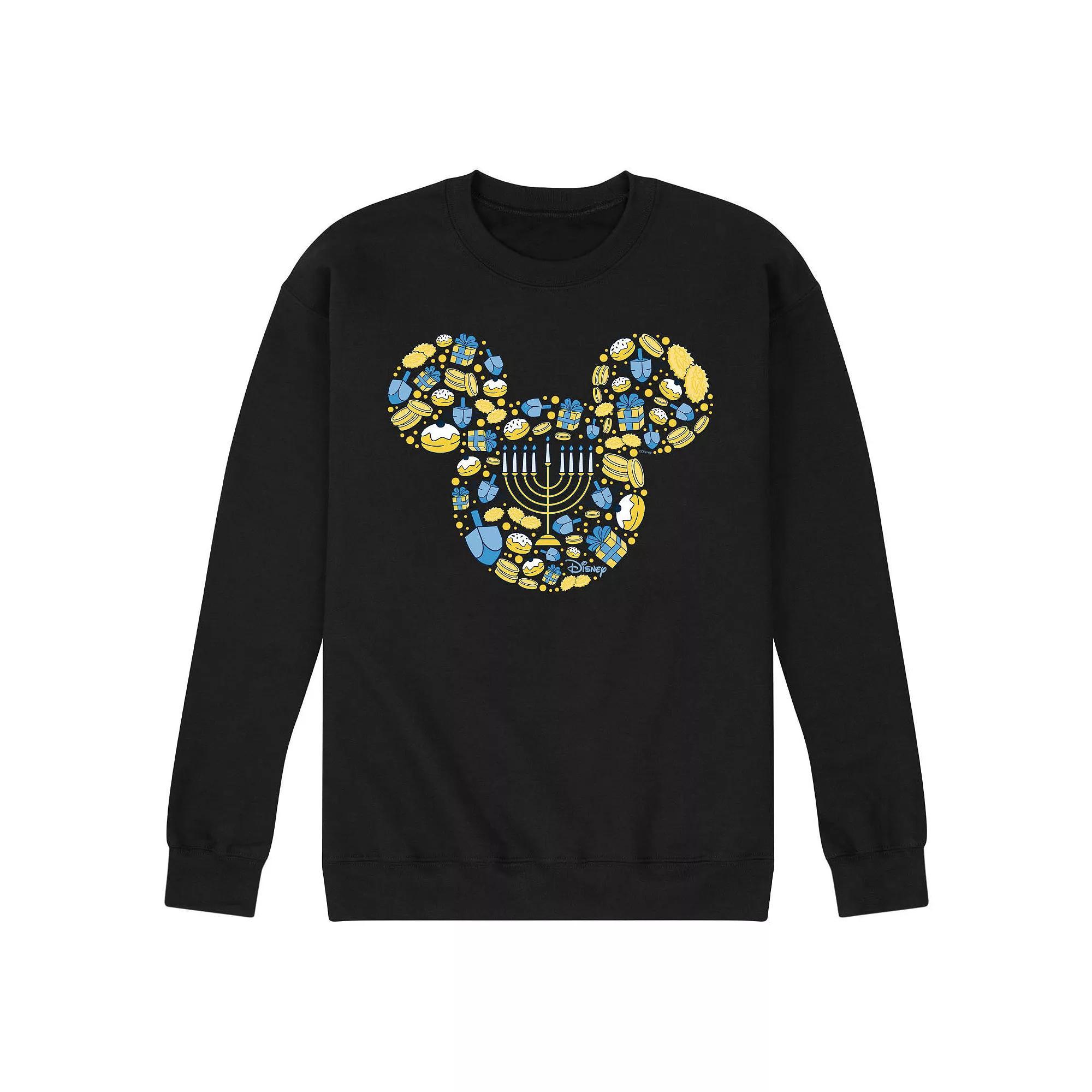 Disneys Mickey Mouse Mens Hanukkah Fleece Sweatshirt Blue Product Image