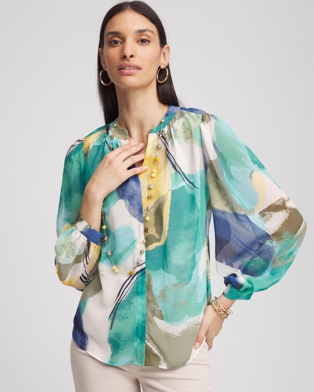 Abstract Crinkle Blouse Product Image