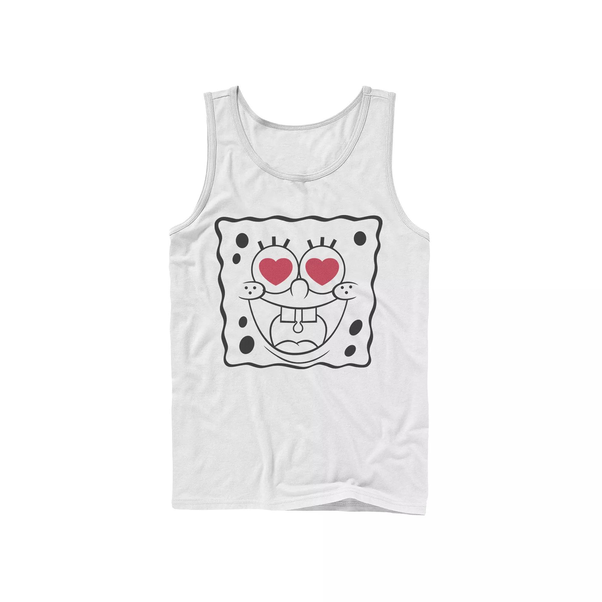 Mens Nickelodeon SpongeBob SquarePants Heart Eyes Line Art Tank Top Product Image
