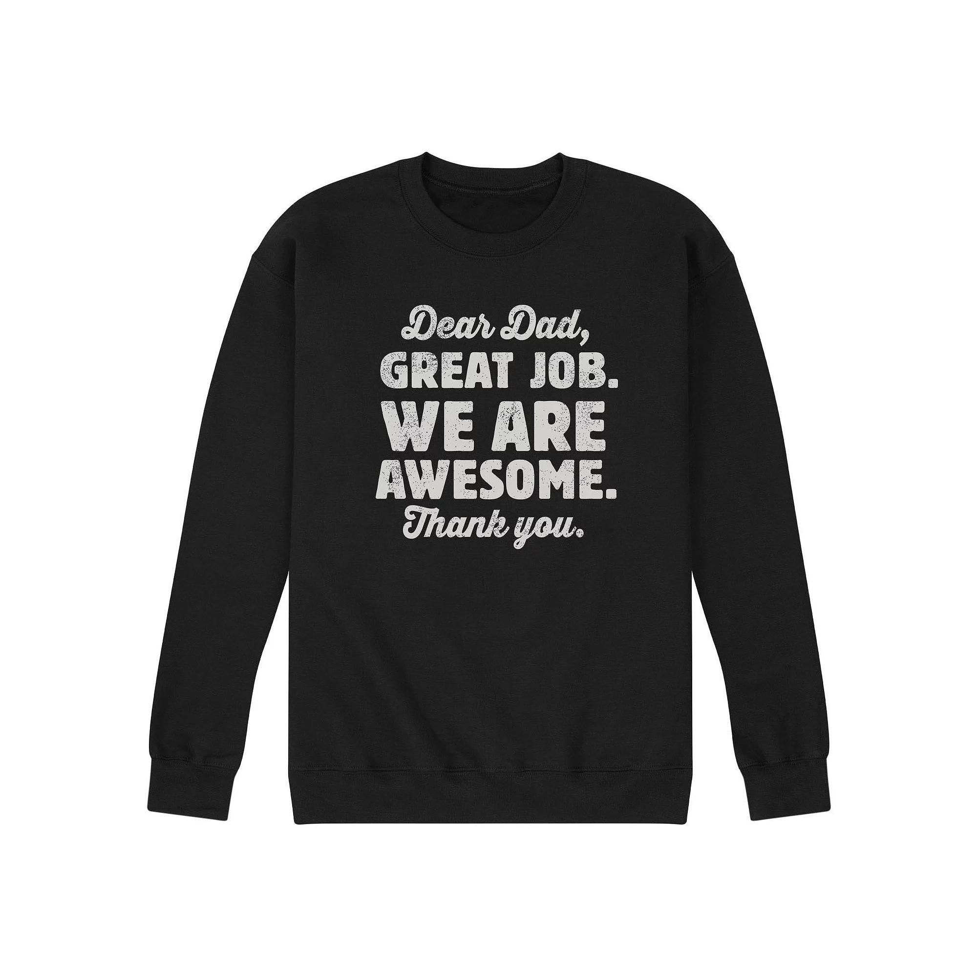 Mens Dear Dad Great Job Fleece Sweatshirt Blue Product Image