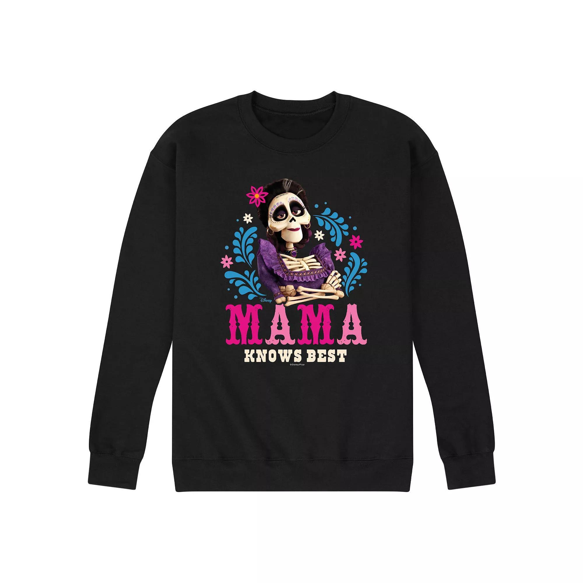 Disney / Pixars Coco Imelda Mens Mama Knows Best Fleece Sweatshirt Product Image