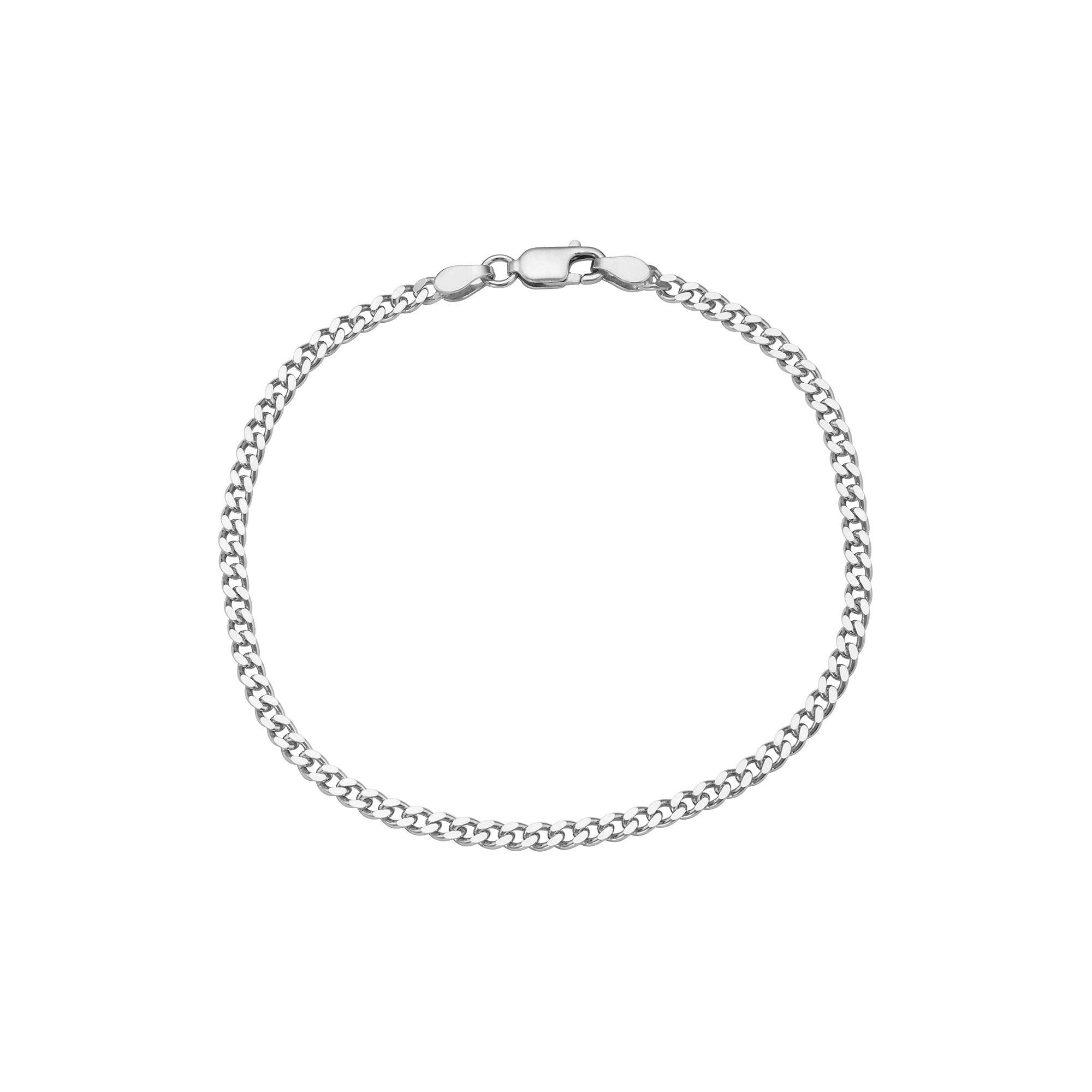 Jordan Blue Sterling Silver Curb Chain Bracelet, Women's, Size: 7.5", Rhodium Product Image