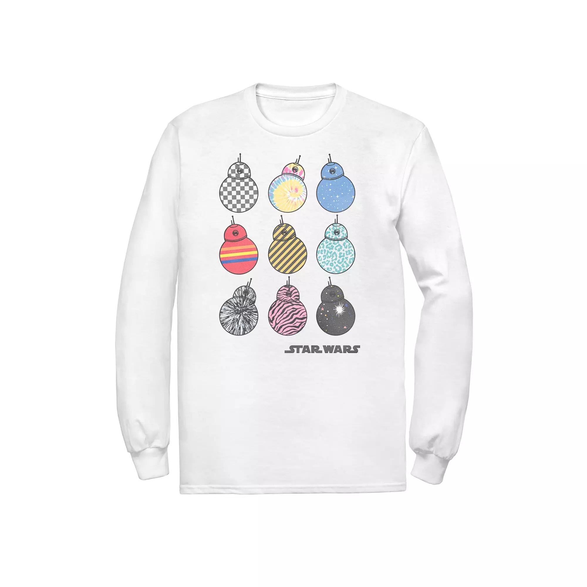 Men's Star Wars The Rise of Skywalker BB-8 Fashion Long Sleeve Graphic Tee, Size: XXL, White Product Image