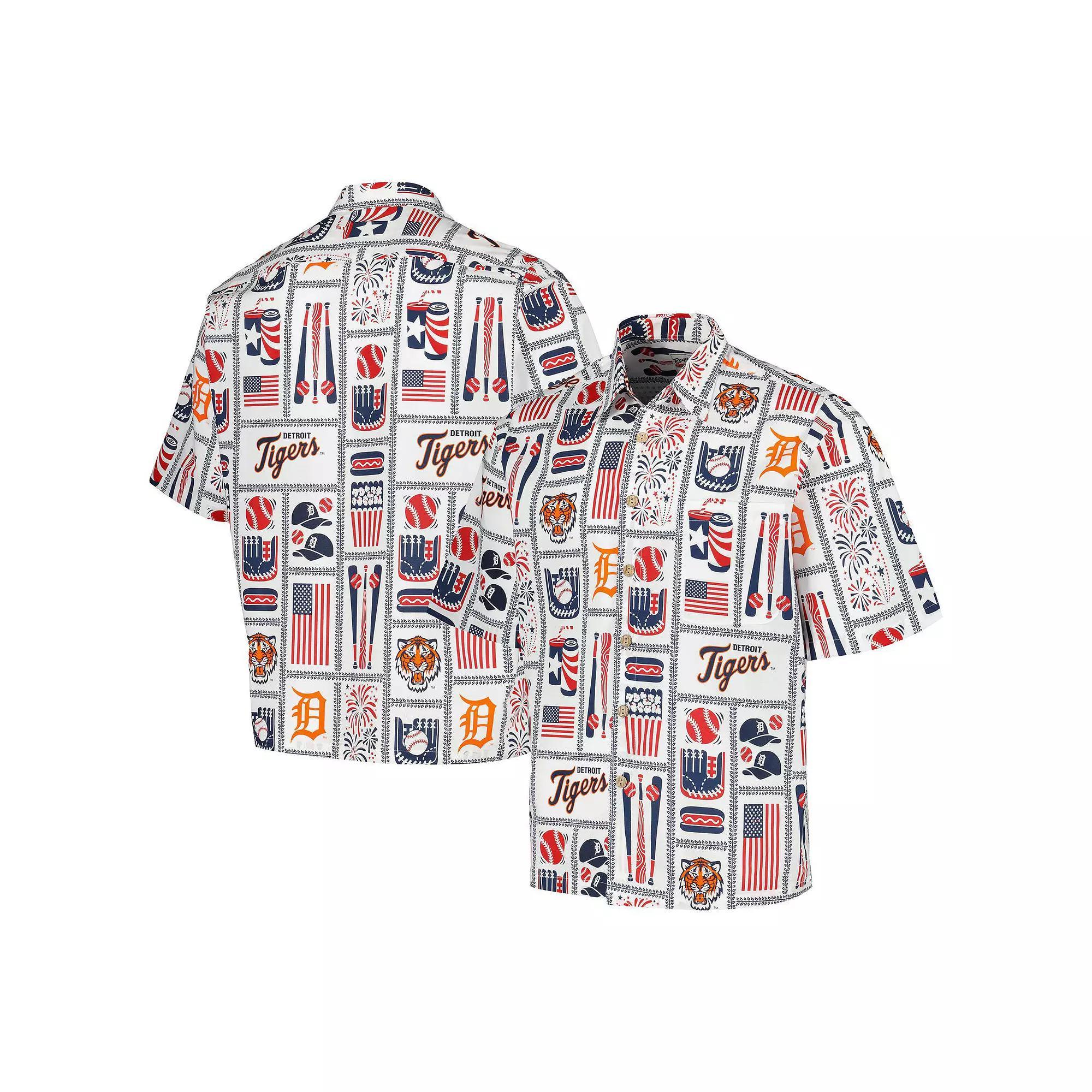 Men's Reyn Spooner White Detroit Tigers Americana Button-Up Shirt, Size: Medium Product Image