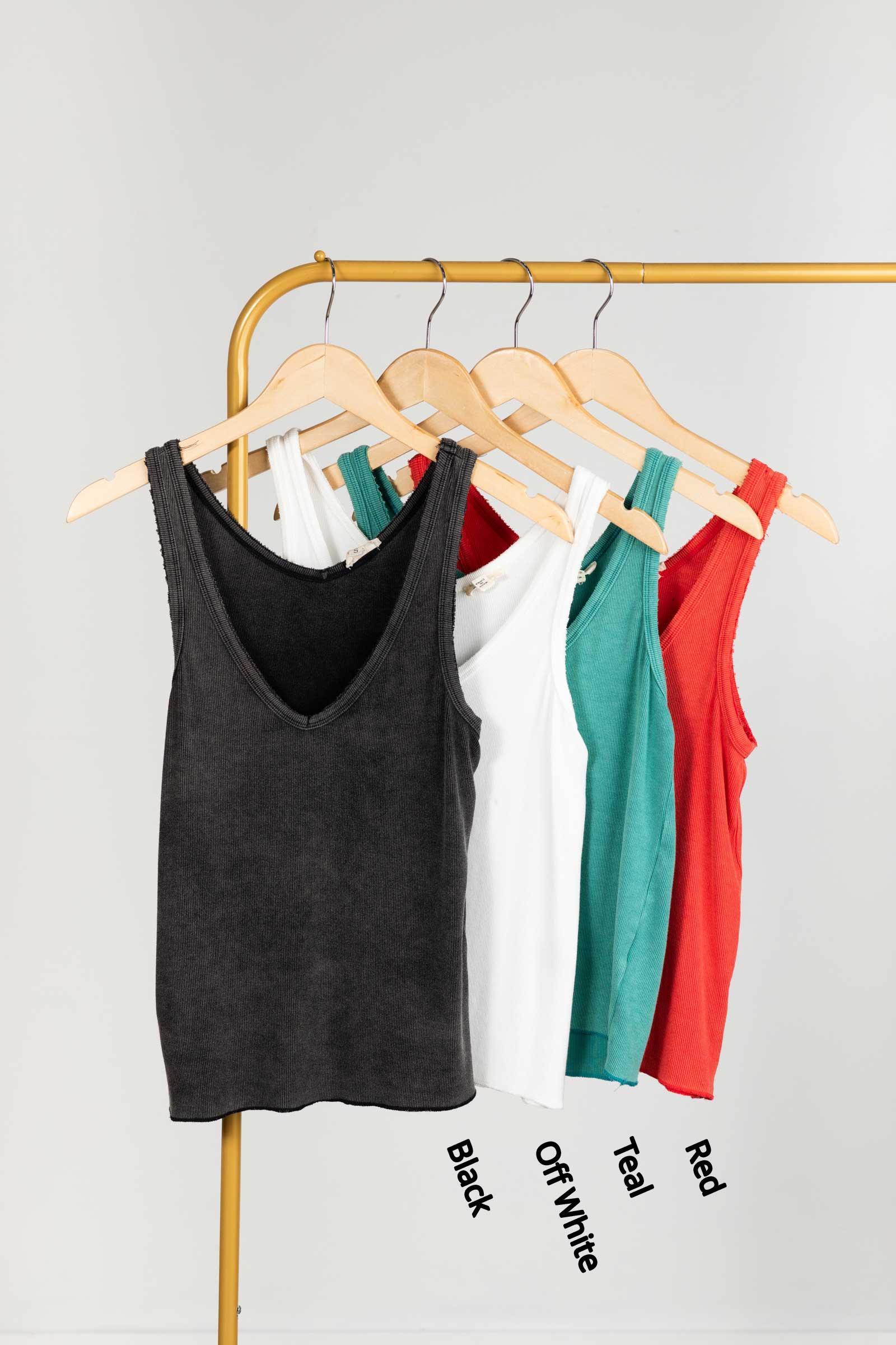 V-Neck Sleeveless Ribbed Solid Basic Knit Top Product Image