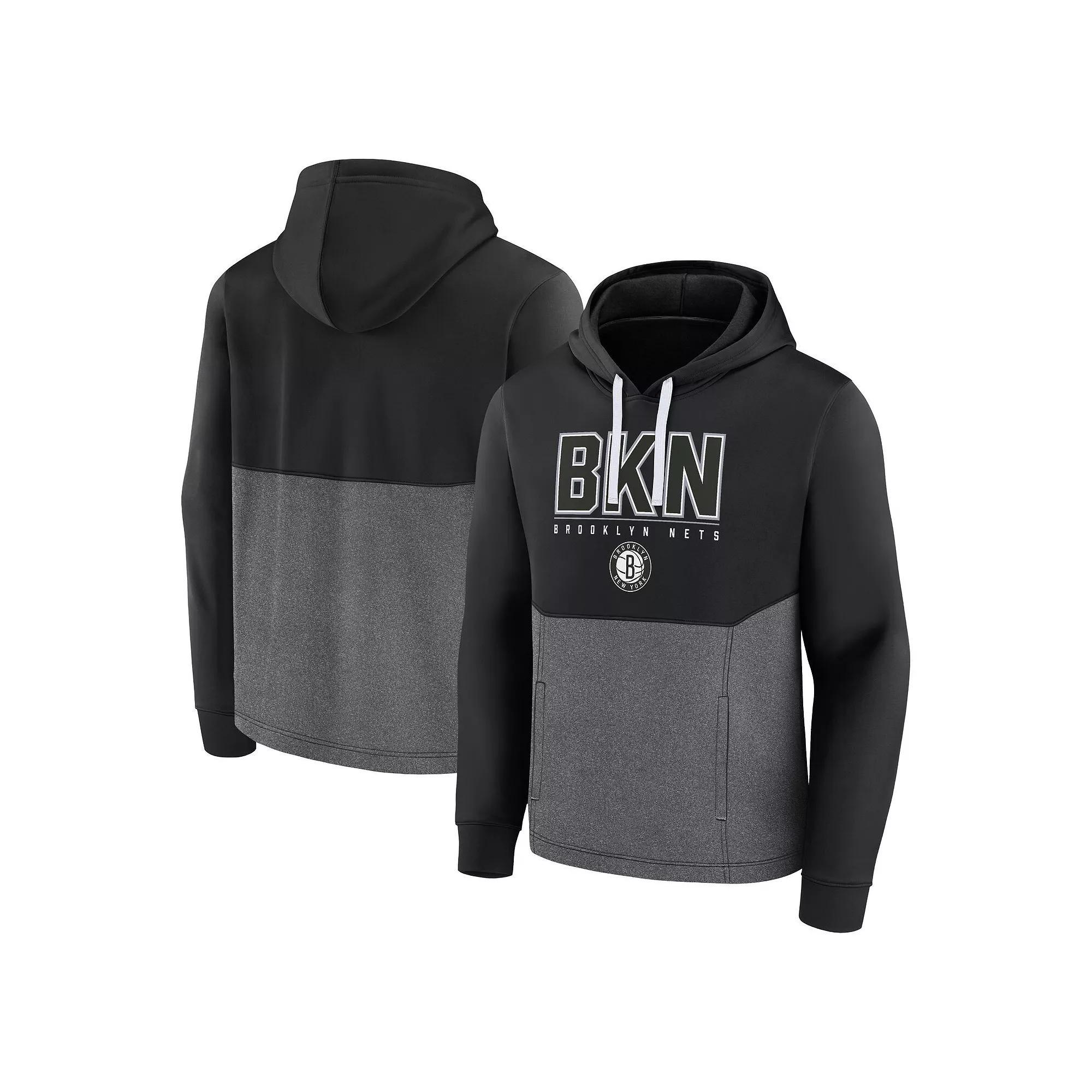 Men's Fanatics Branded  Black Brooklyn Nets Successful Tri-Blend Pullover Hoodie, Size: XL Product Image