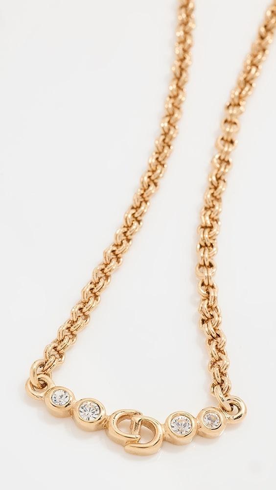 What Goes Around Comes Around Dior Gold Crystal CD Necklace | Shopbop Product Image