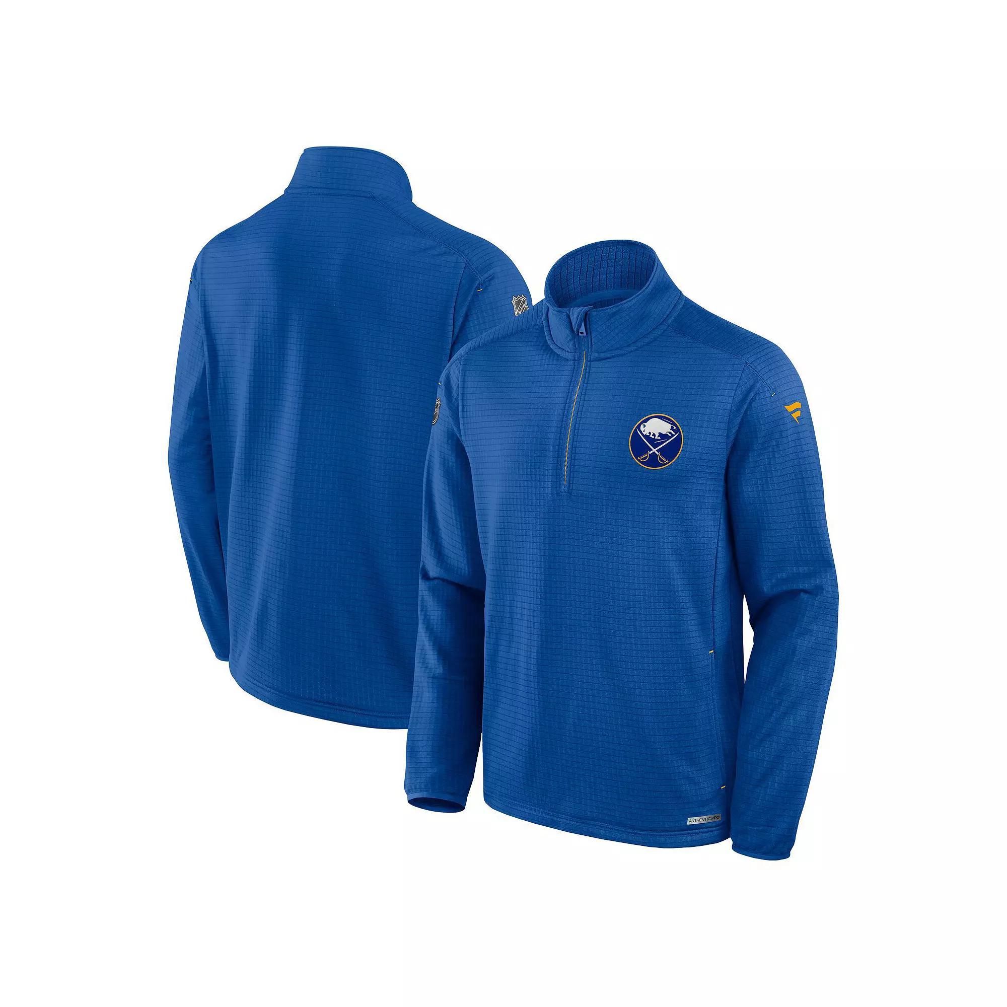 Men's Fanatics Royal Buffalo Sabres Authentic Pro Rink Quarter-Zip Top, Size: Medium, Blue Product Image