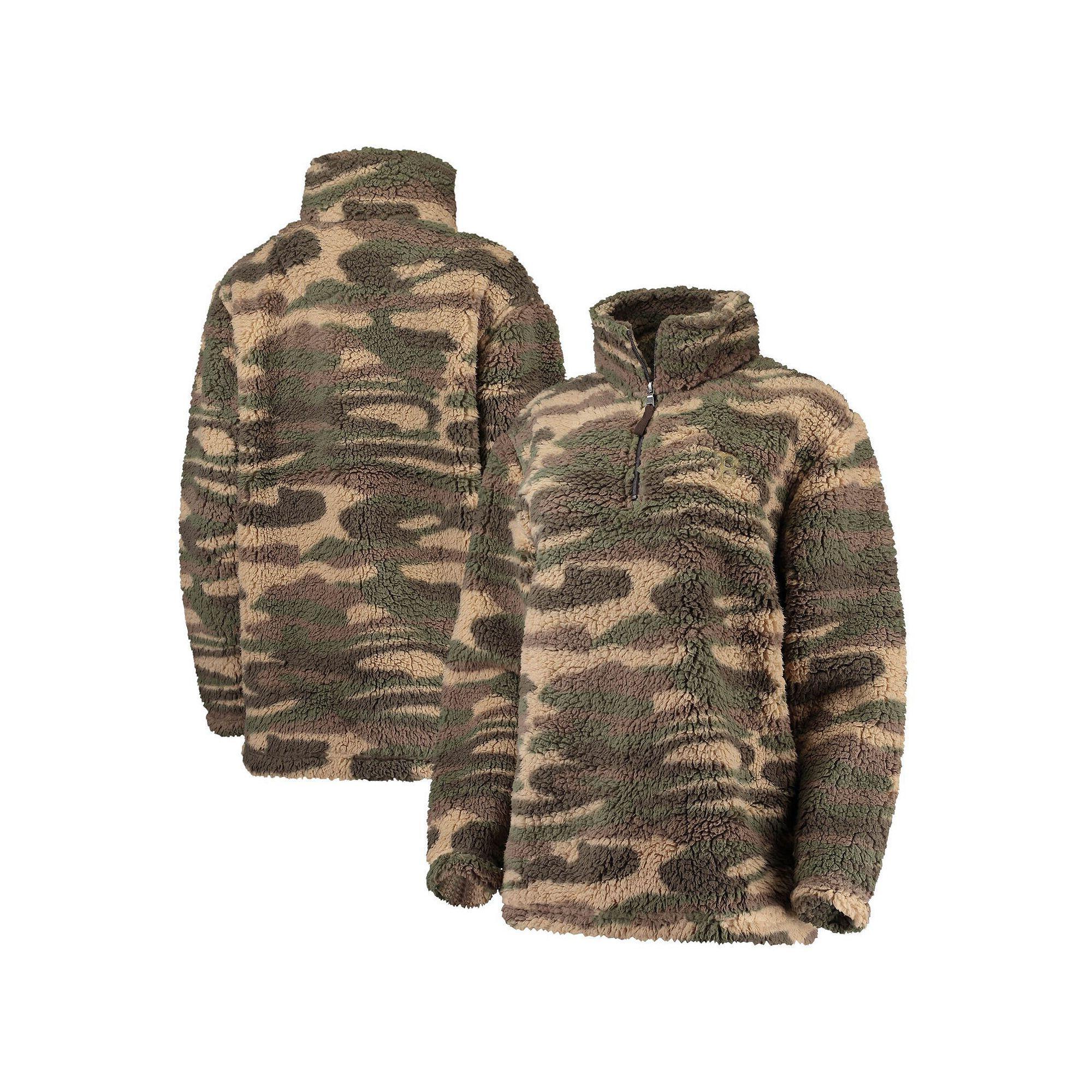 Women's G-III 4Her by Carl Banks Camo Boston Red Sox Sherpa Quarter-Zip Jacket, Size: 2XL, Green Product Image